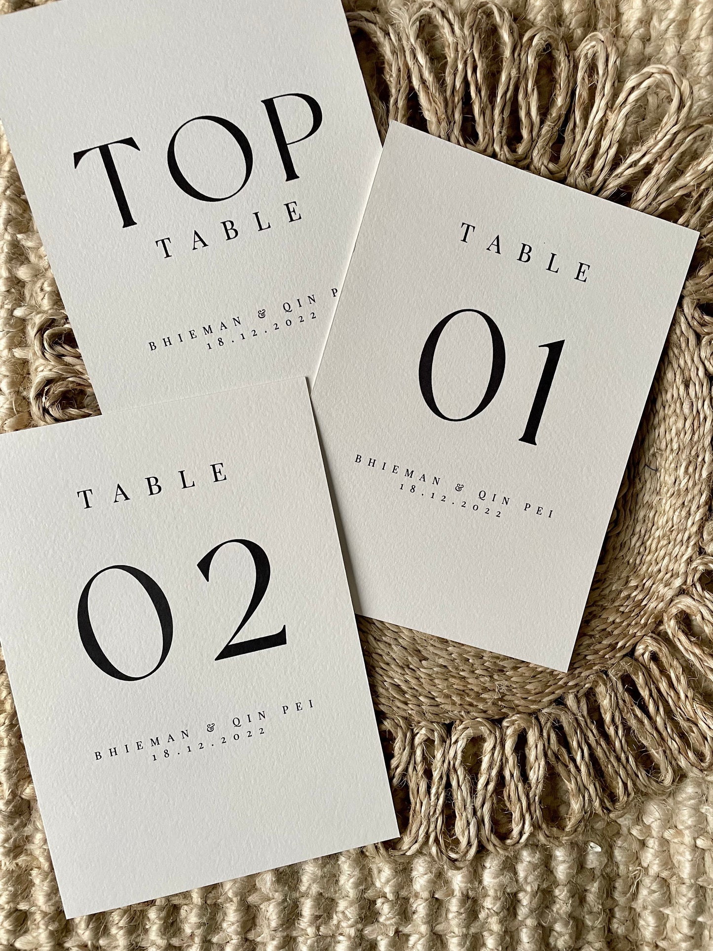 Classic Modern Table Numbers