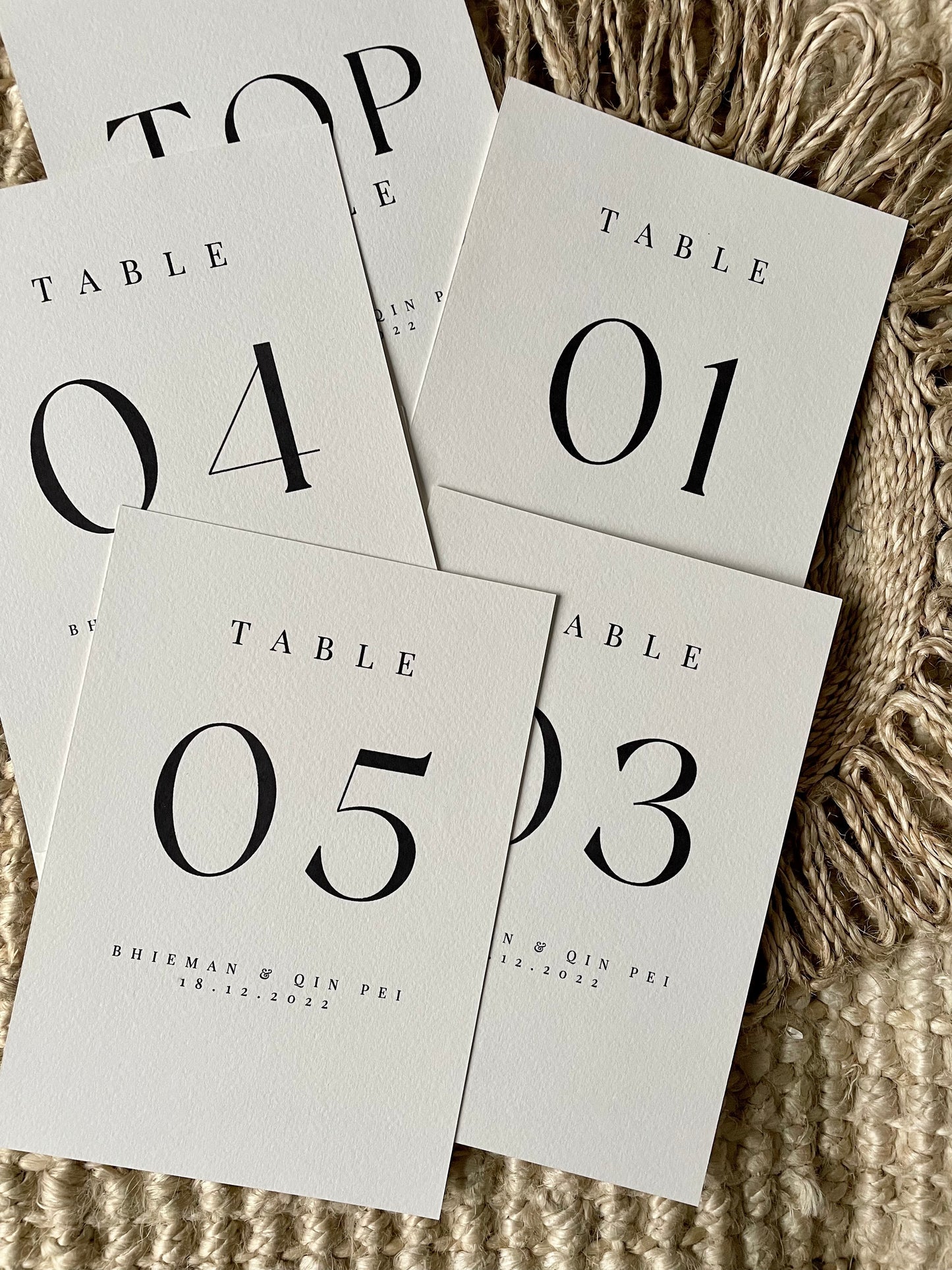 Classic Modern Table Numbers
