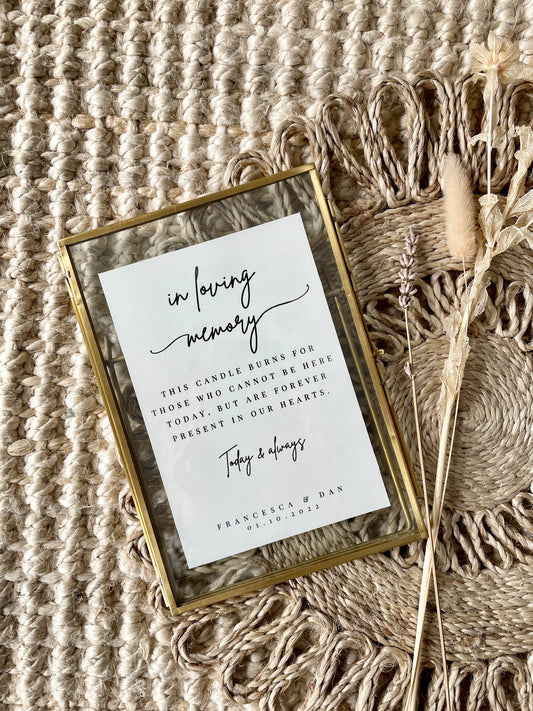 Personalised In Loving Memory Of Wedding Sign