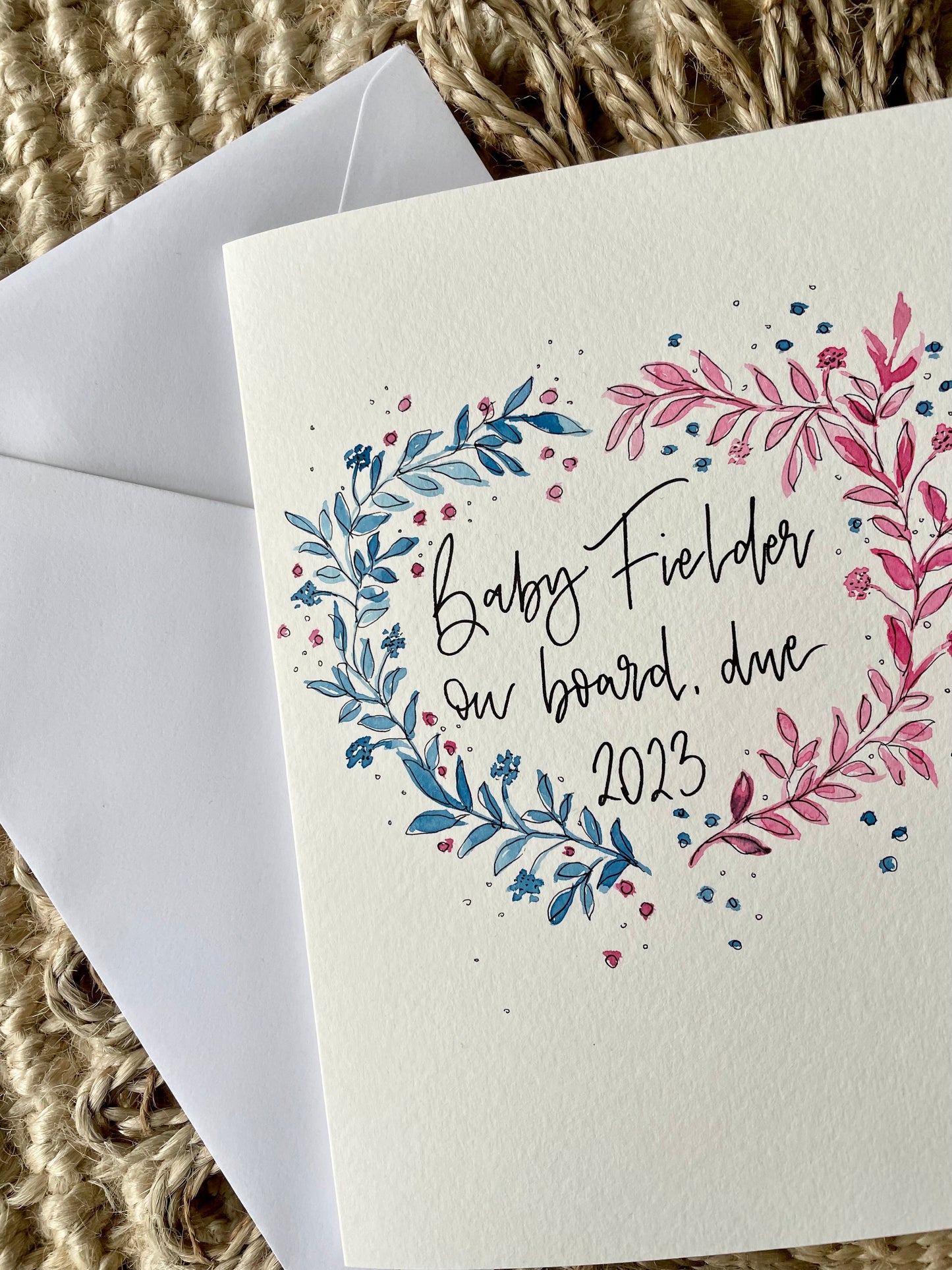 Personalised Baby Gender Reveal Card