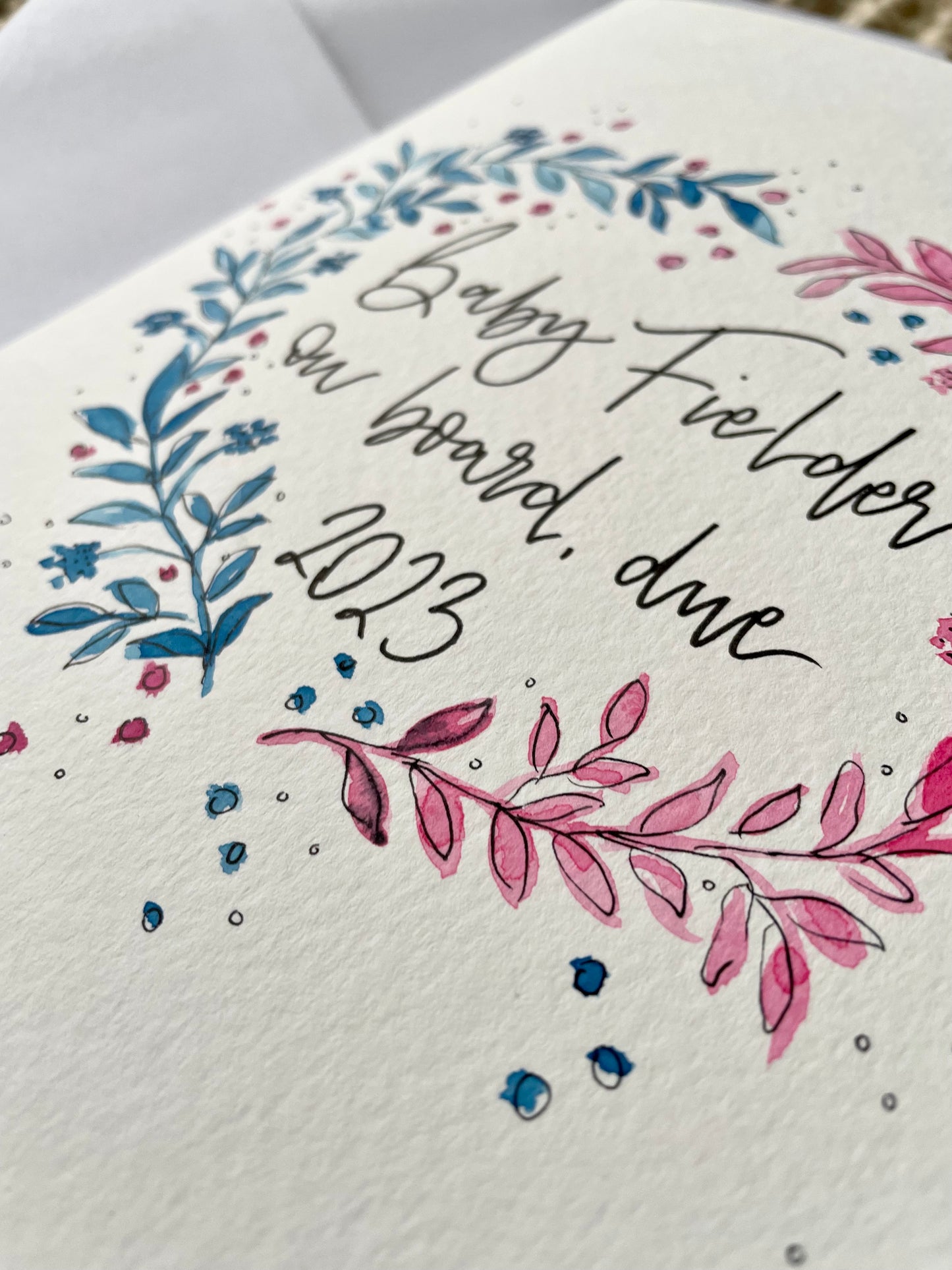 Personalised Baby Gender Reveal Card