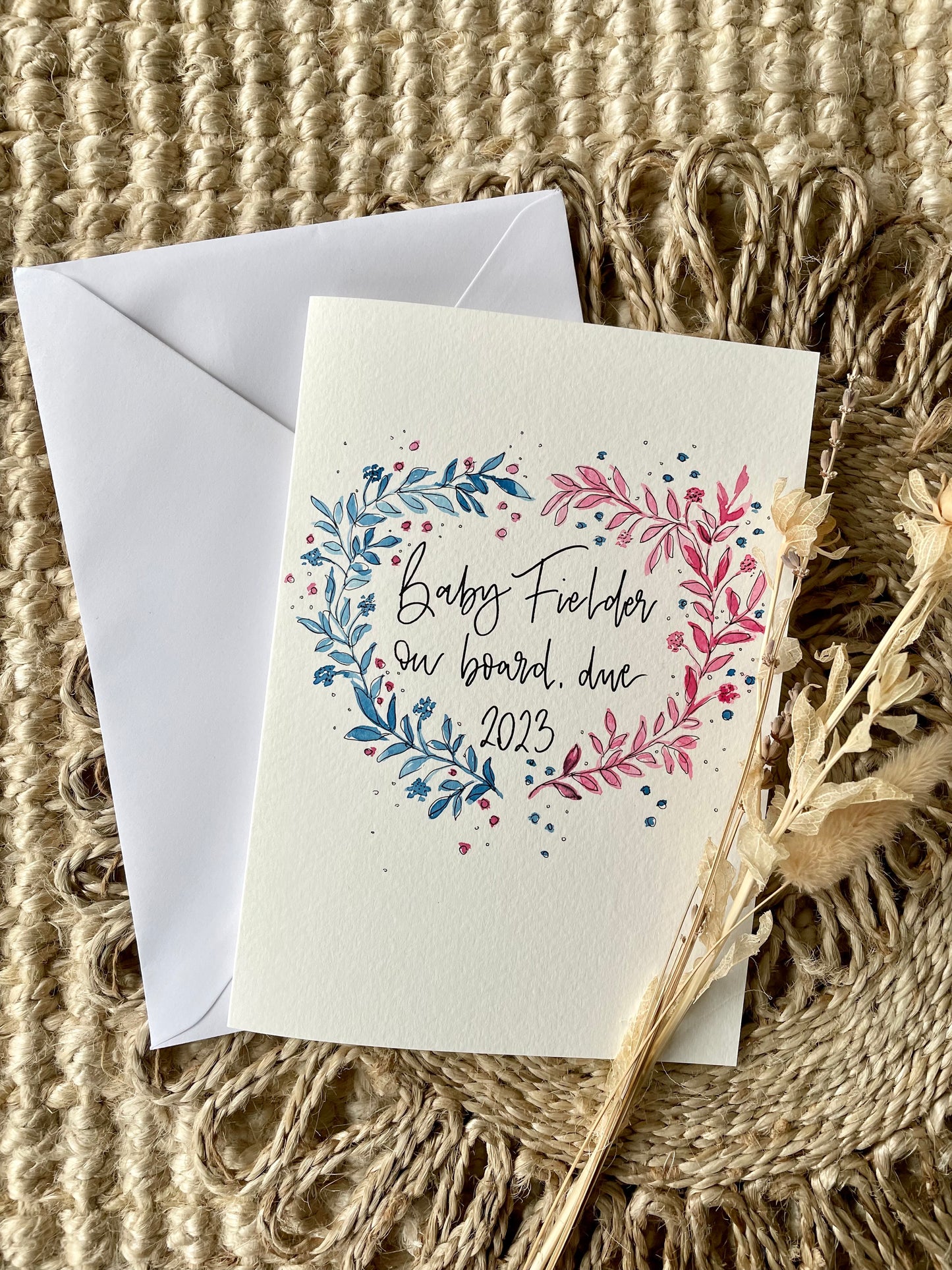 Personalised Baby Gender Reveal Card