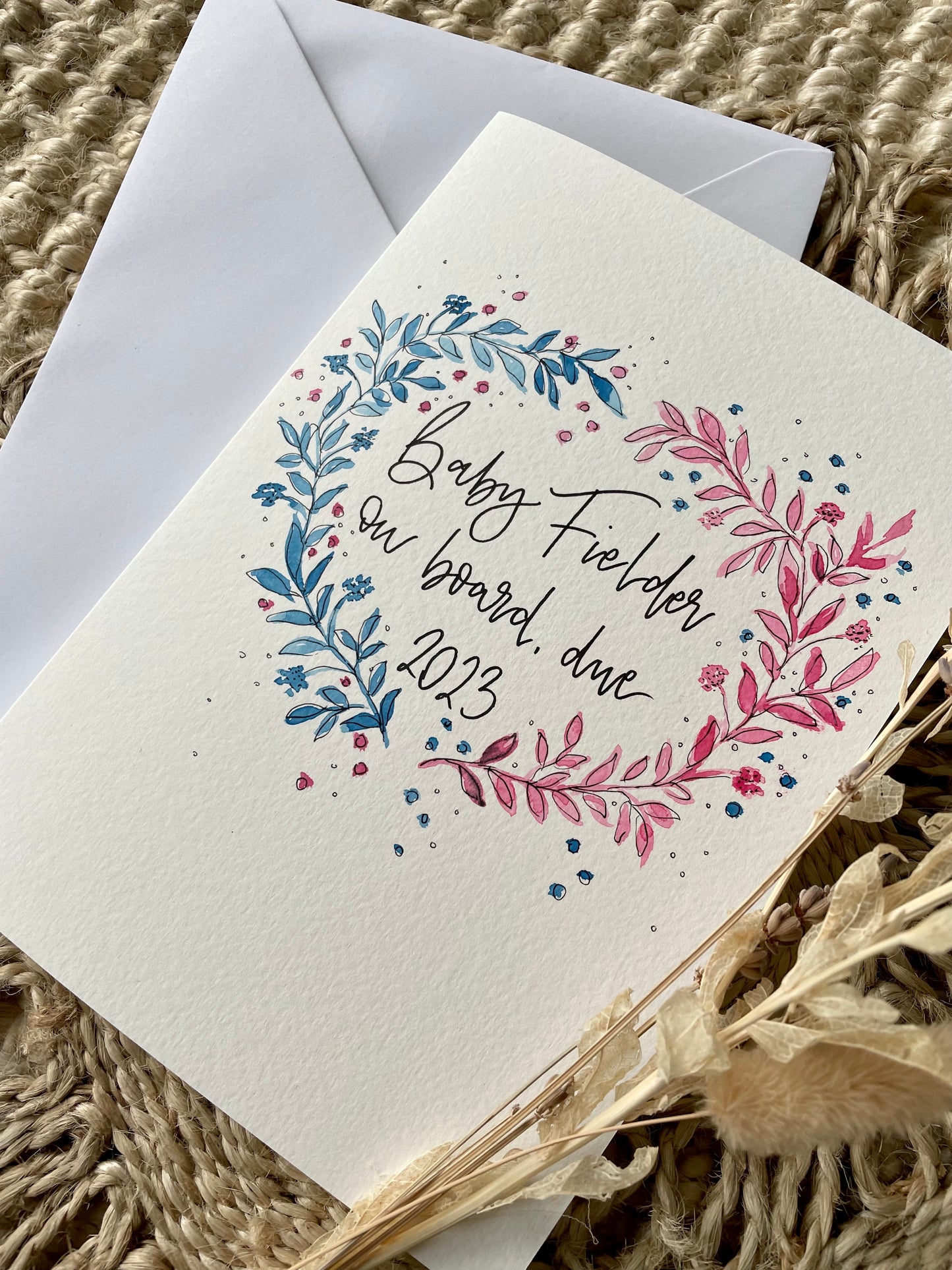 Personalised Baby Gender Reveal Card