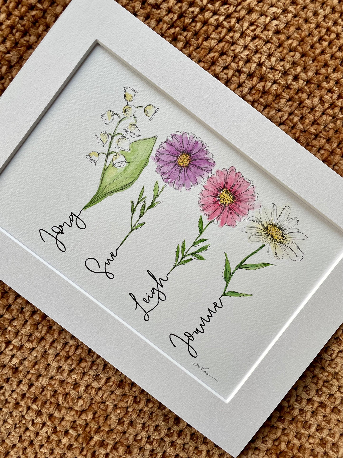 Birth Flower Watercolour Illustration