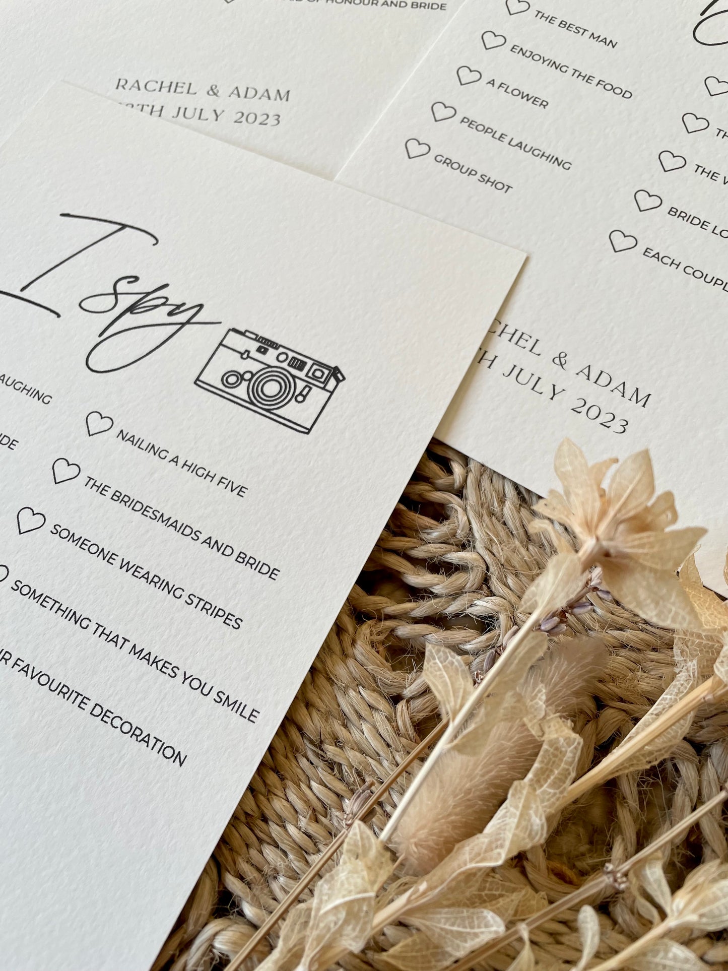 Personalised I Spy Wedding Photo Game Cards