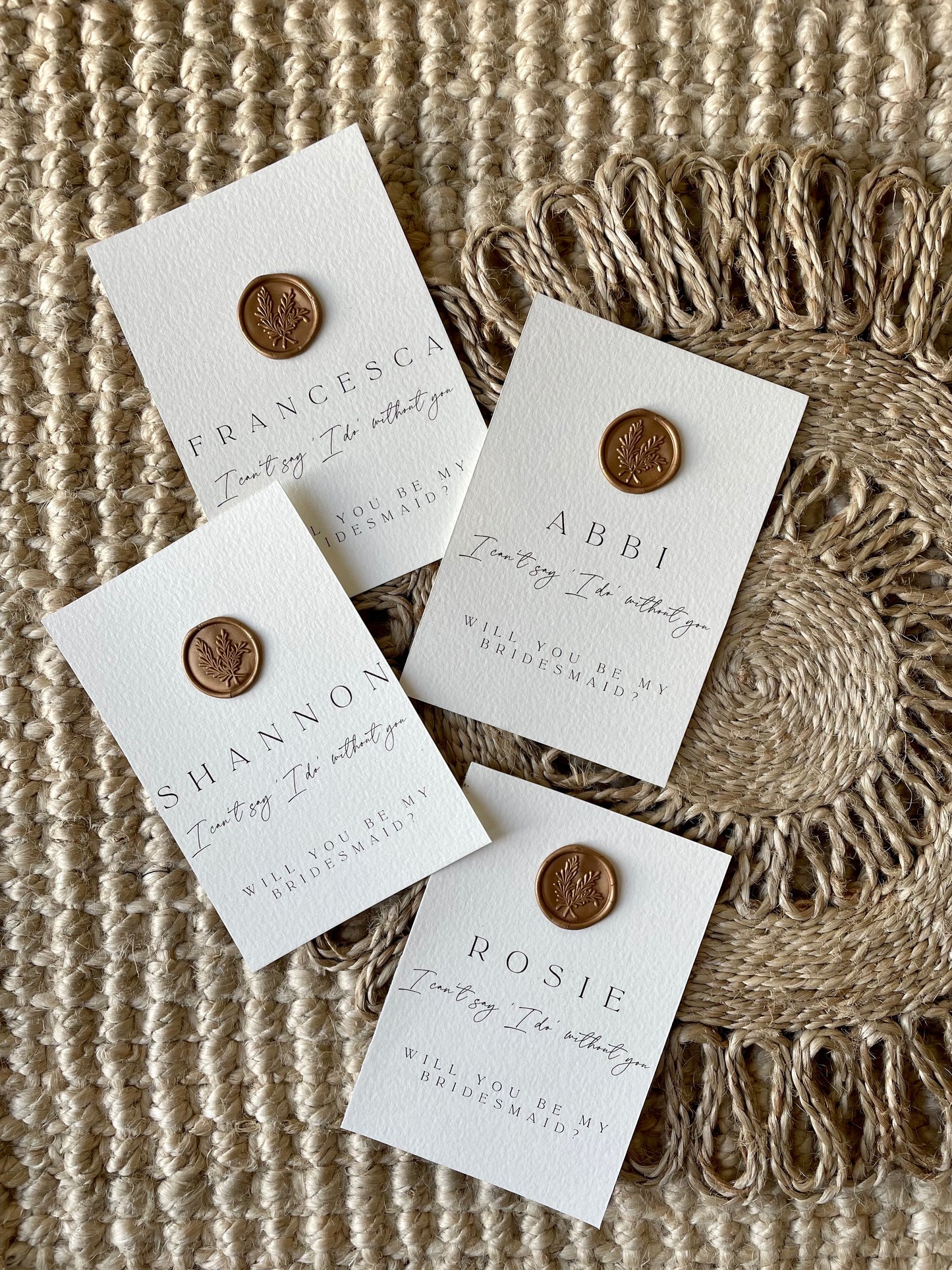 Personalised Wax Seal Stamp Bridesmaid Proposal Post card