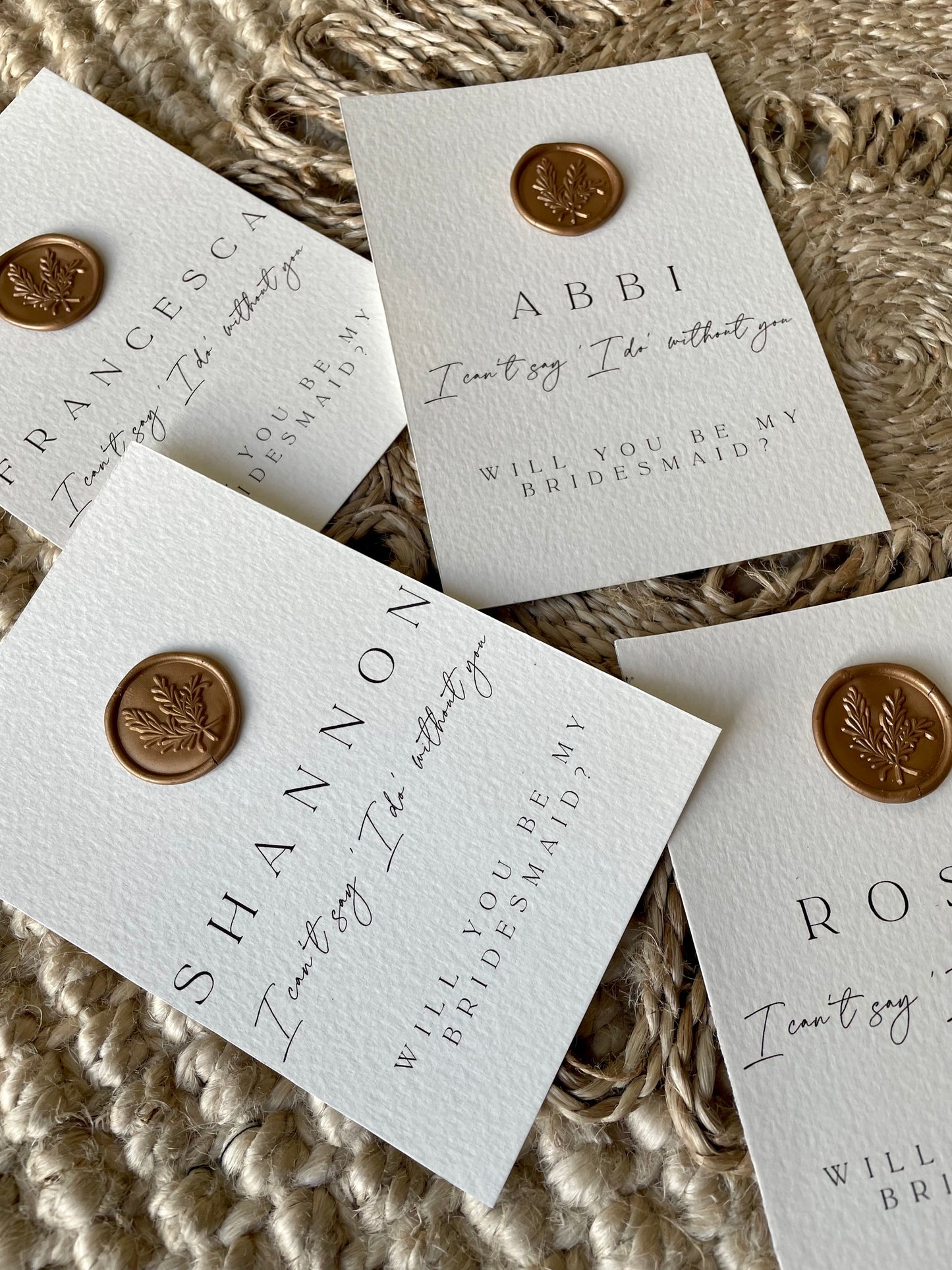 Personalised Wax Seal Stamp Bridesmaid Proposal Post card