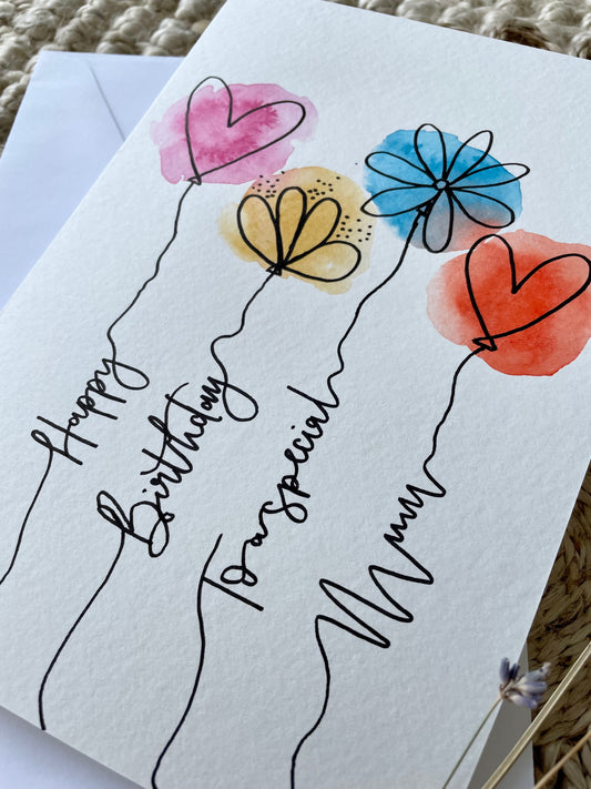 Colourful Balloon Birthday Card