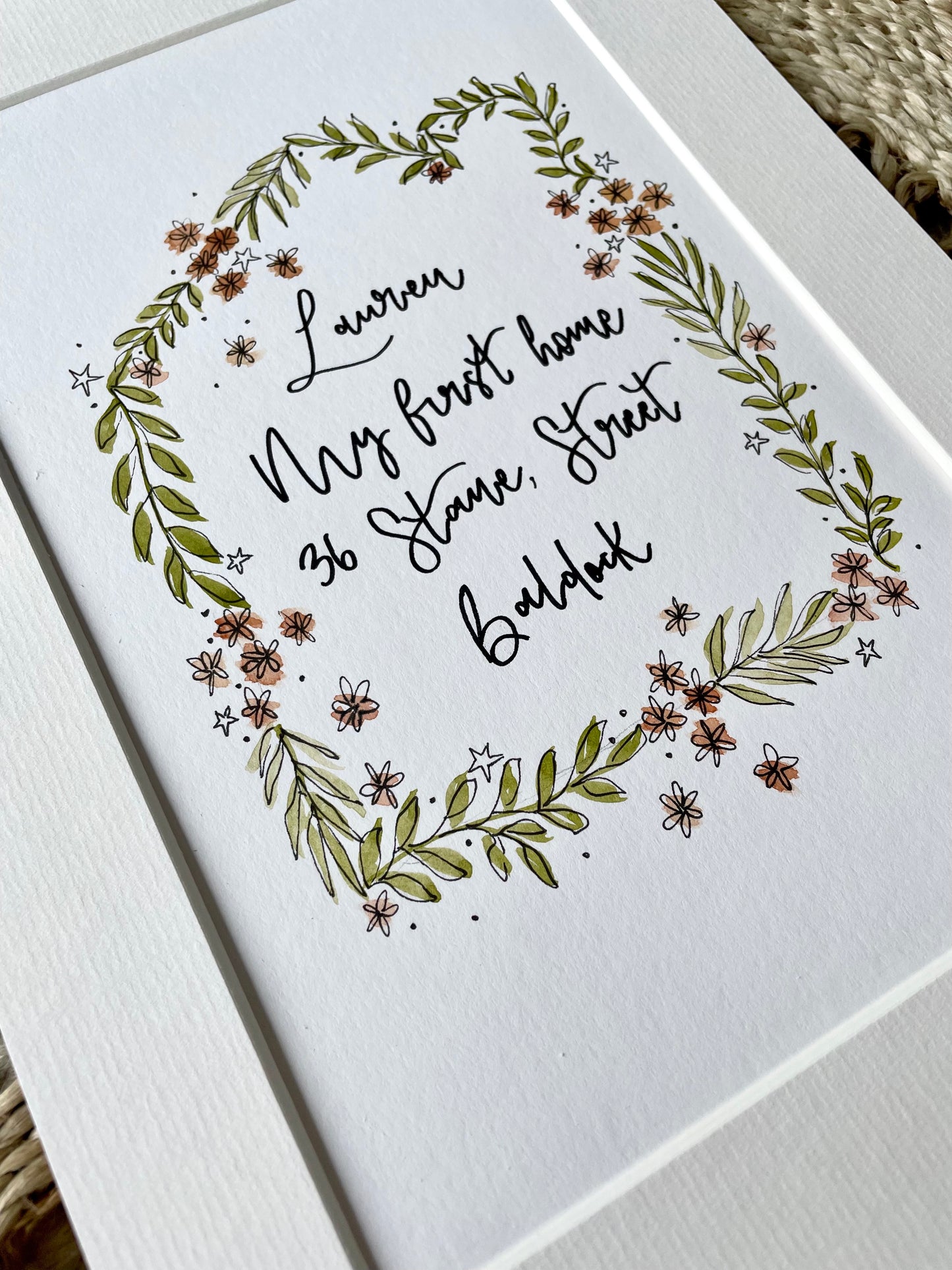 Personalised Botanical House Watercolour Illustration