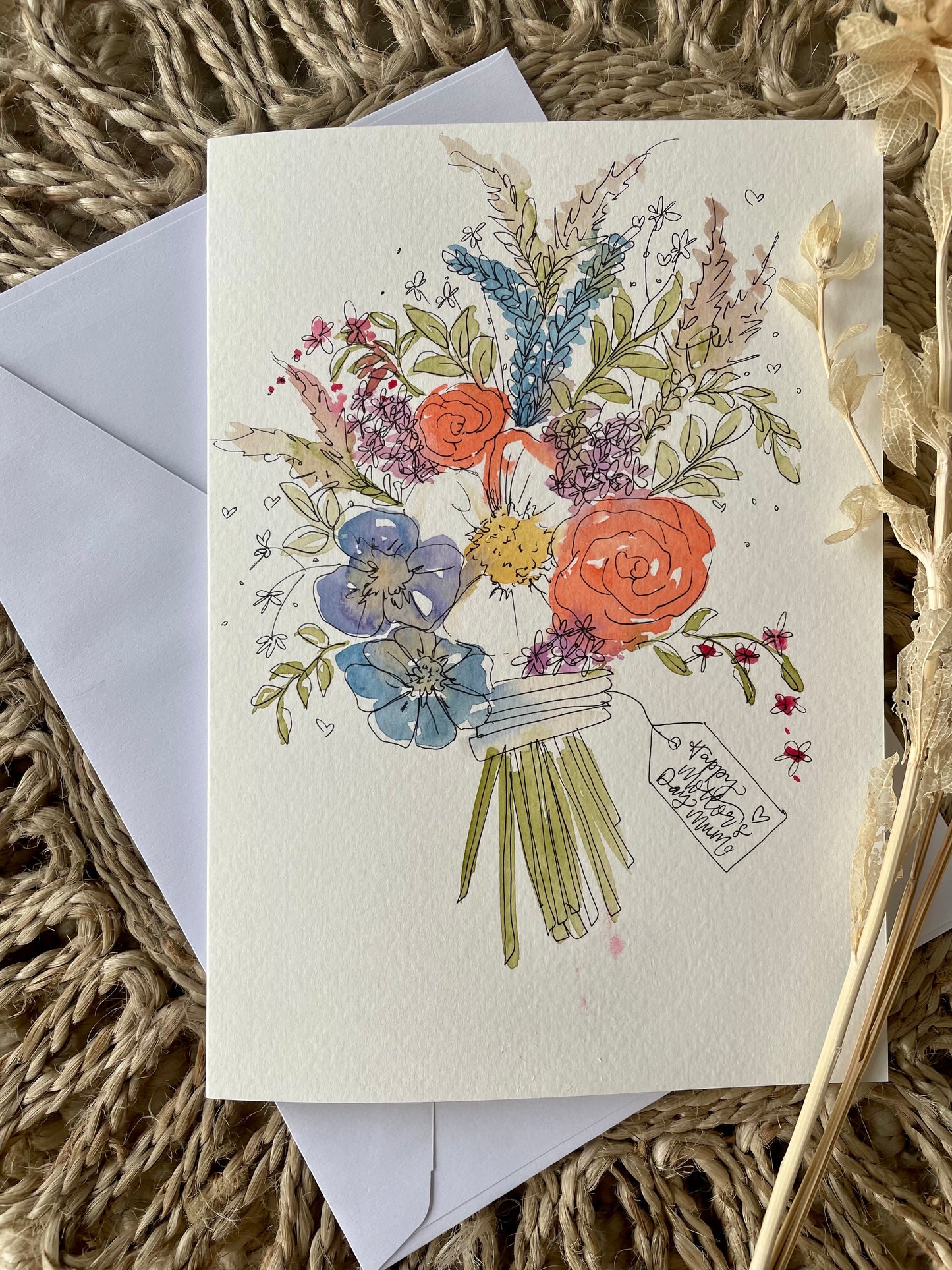 Personalised Multi Floral Bouquet Mother's Day Card