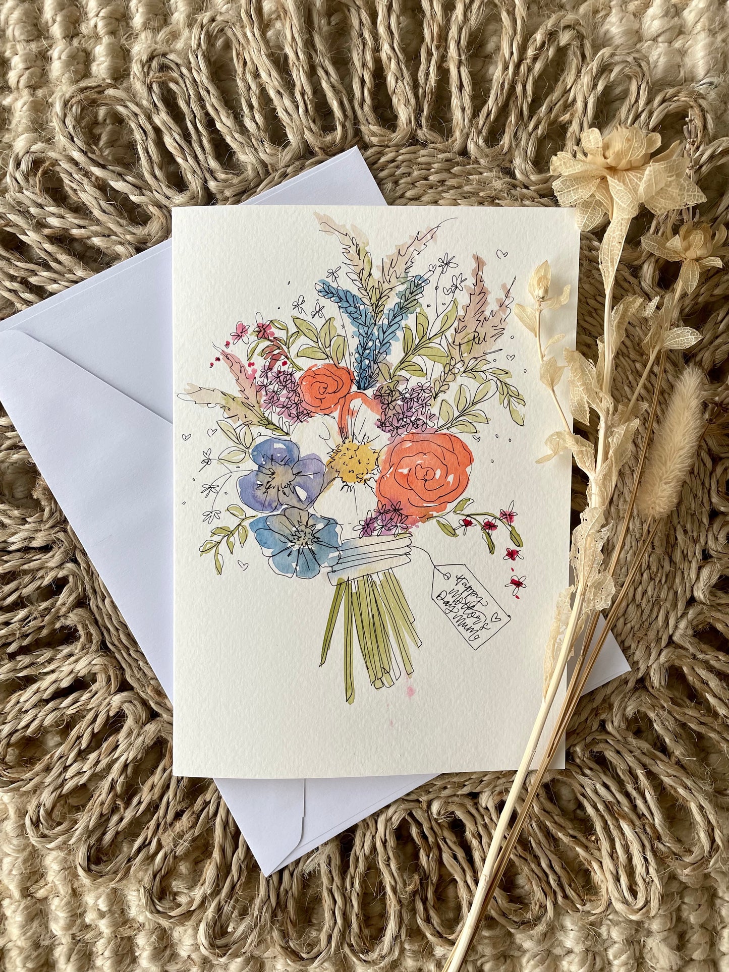 Personalised Multi Floral Bouquet Mother's Day Card