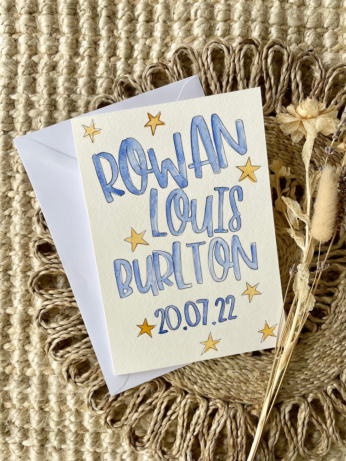 Name And Date New Baby Card