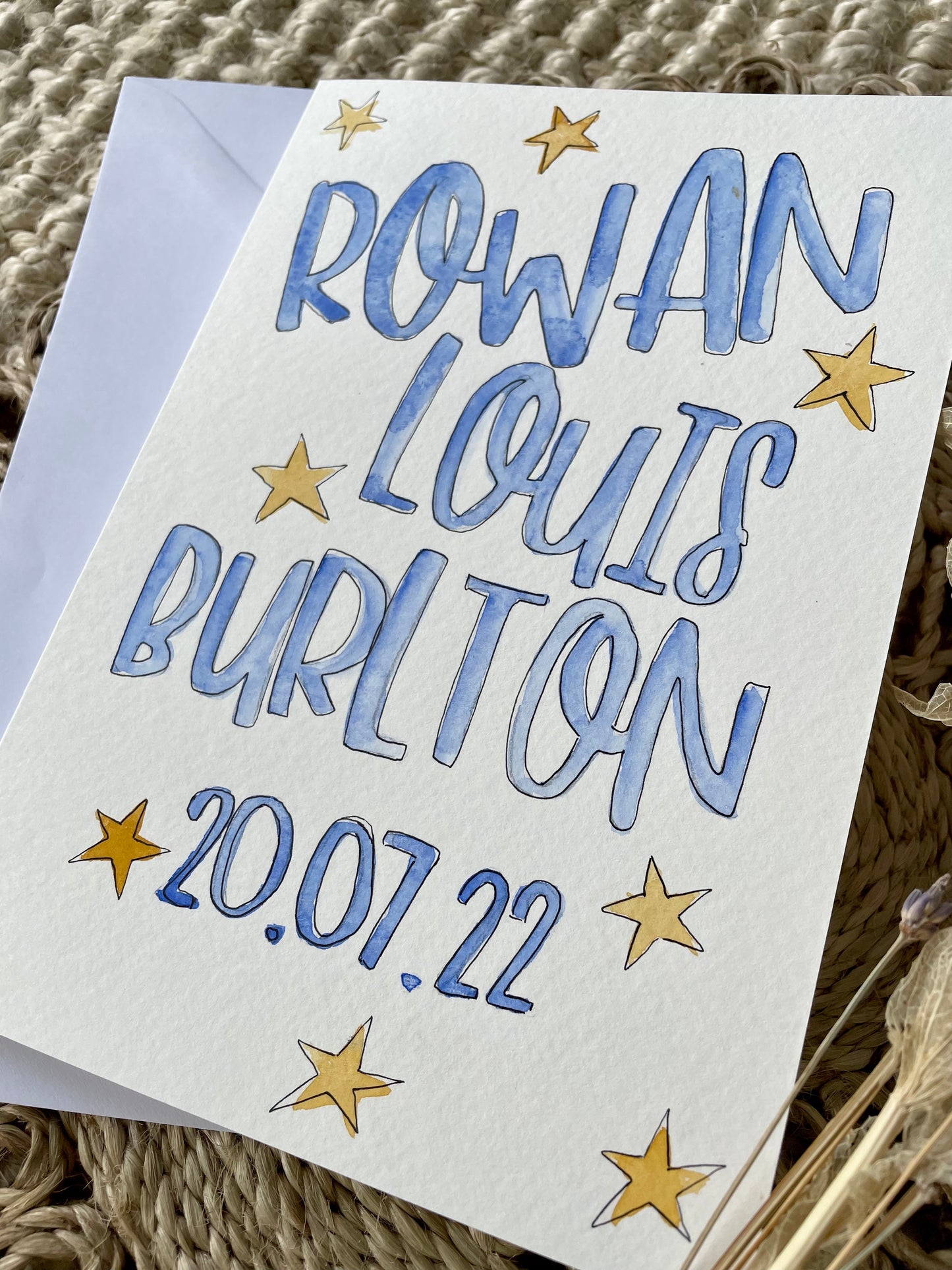 Name And Date New Baby Card