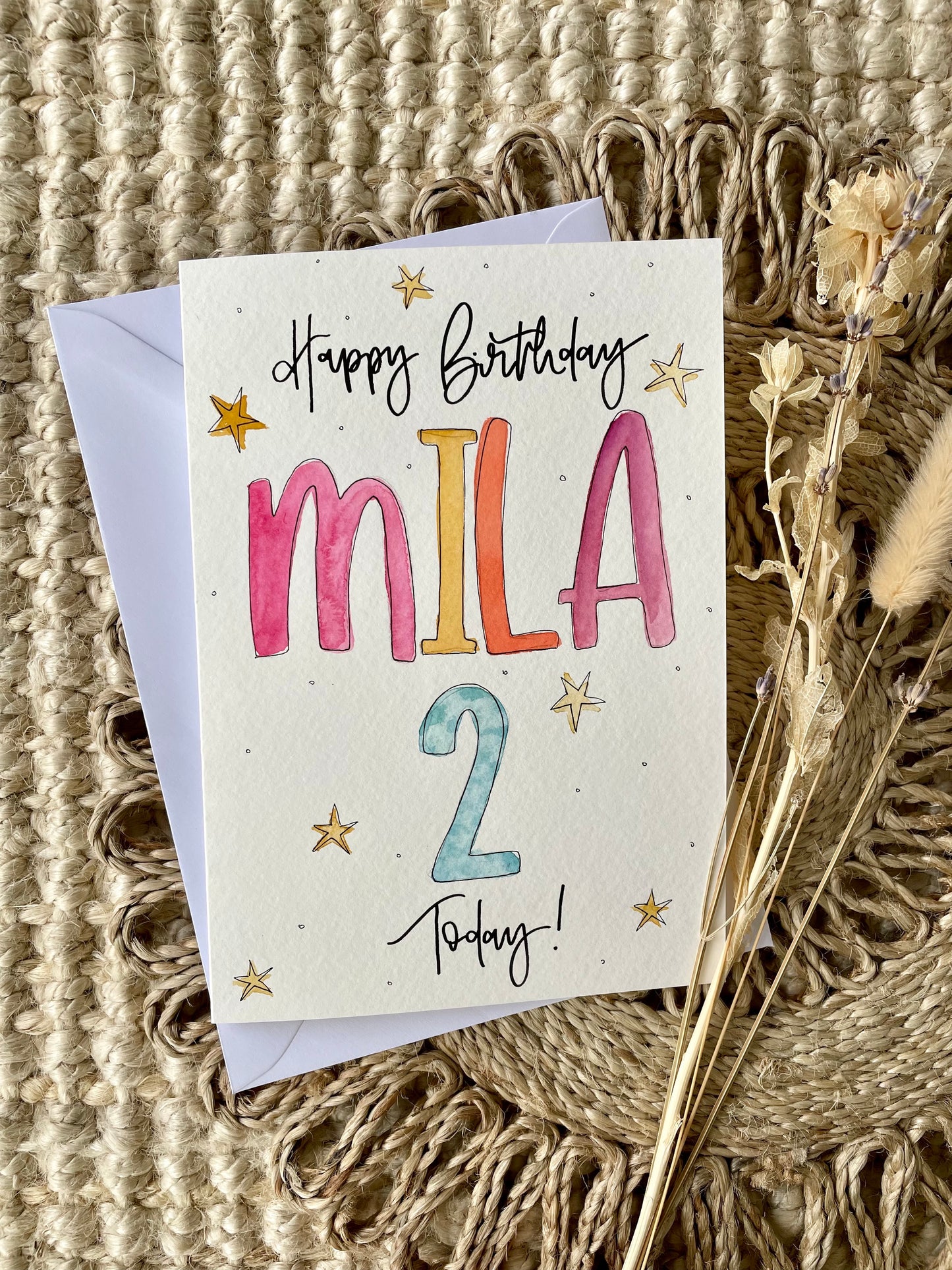 Rainbow Name Birthday Card