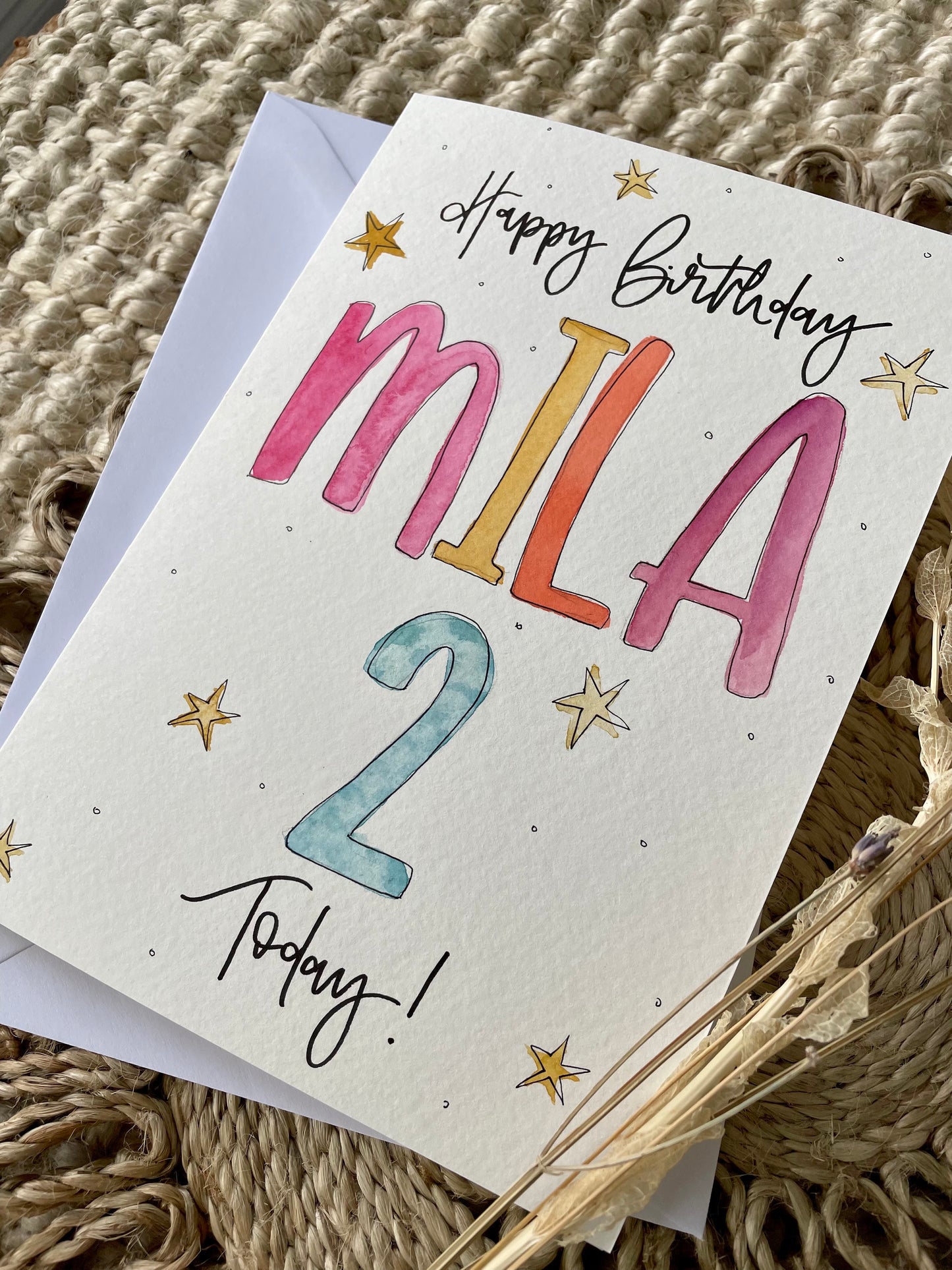 Rainbow Name Birthday Card