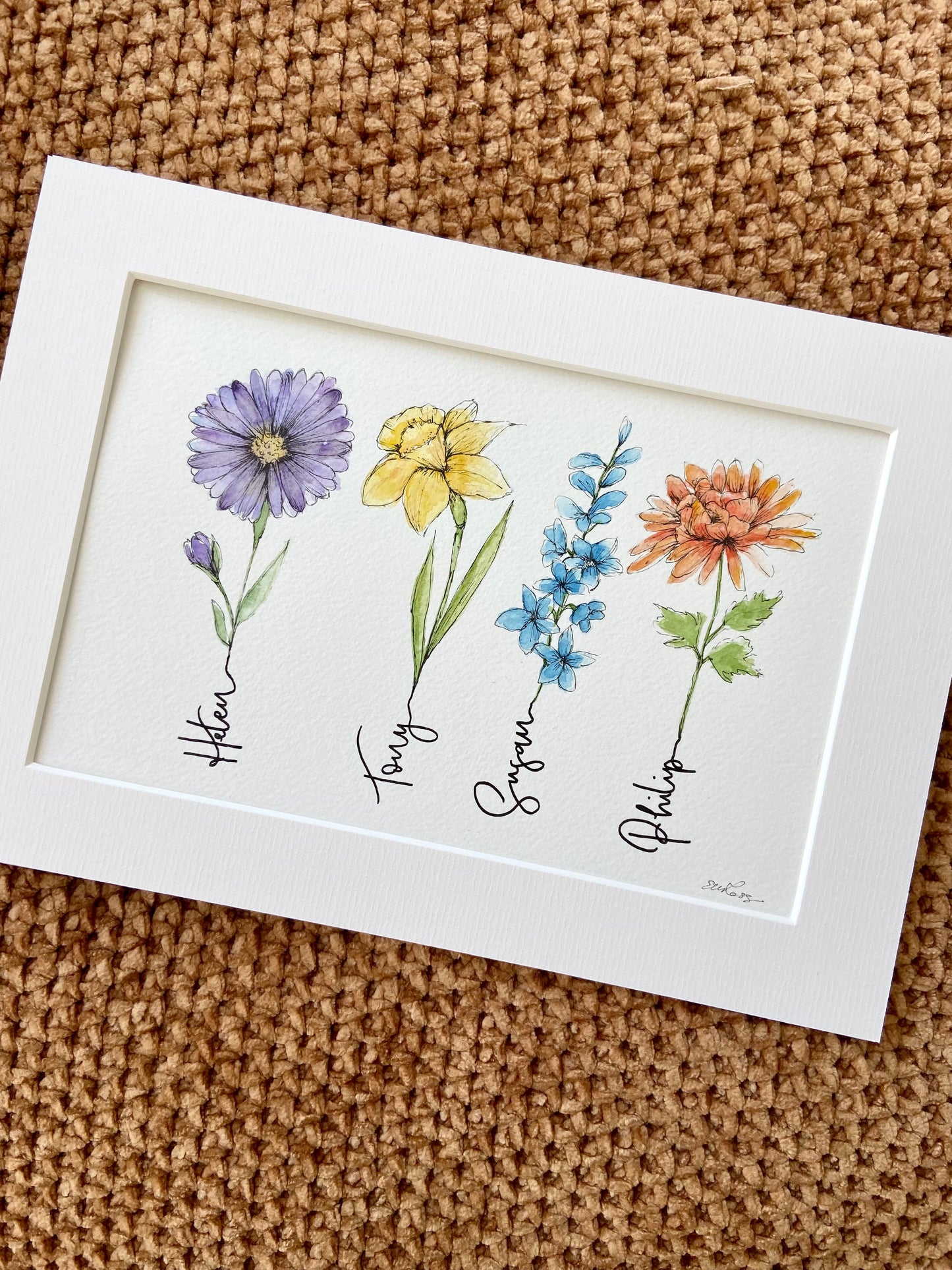 Birth Flower Watercolour Illustration
