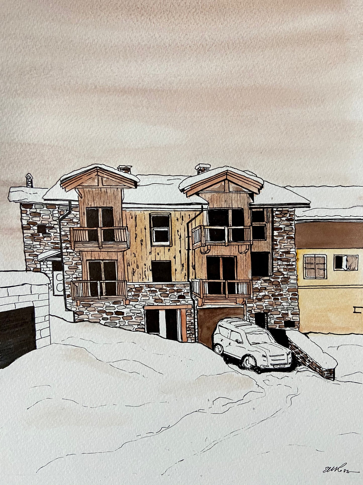 Home Portrait Painted Illustration