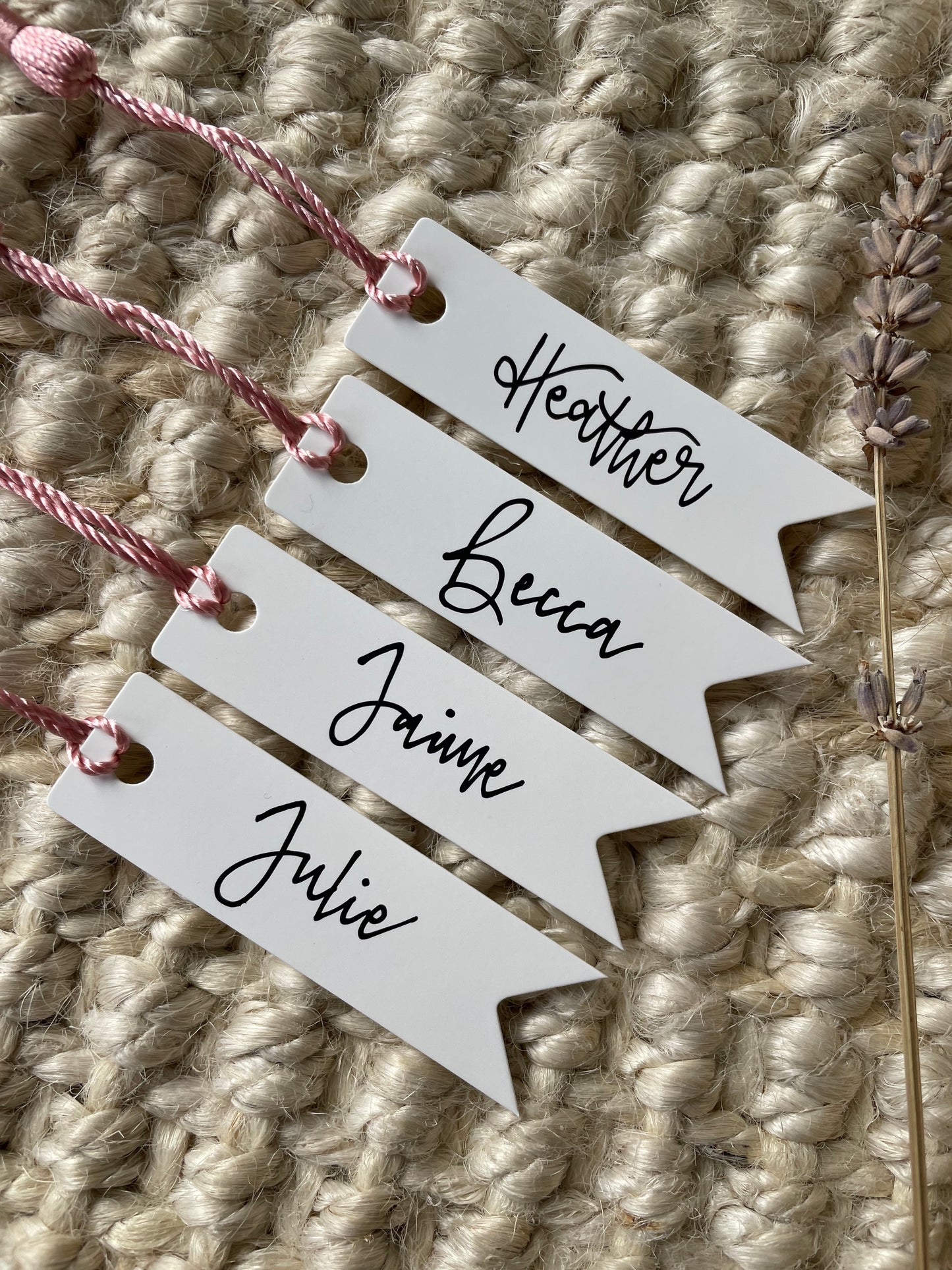 Luxury Powder Pink Tassel Place Name