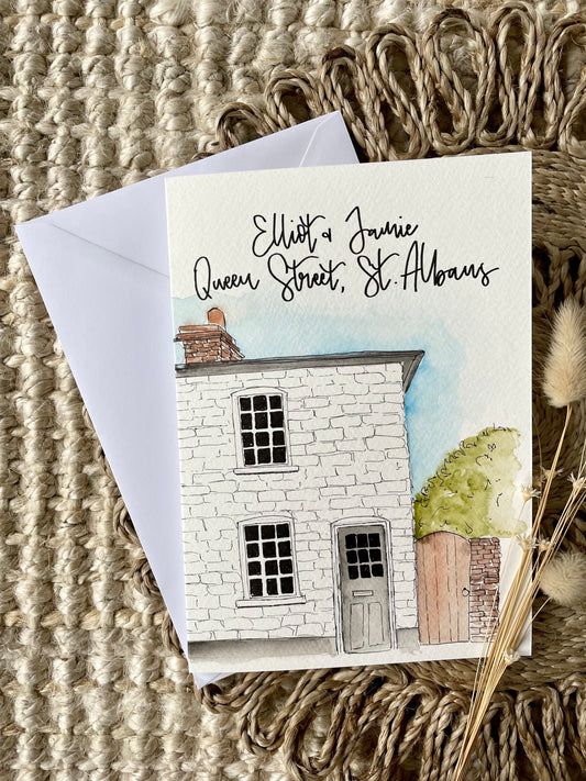 Home Portrait Painted Card