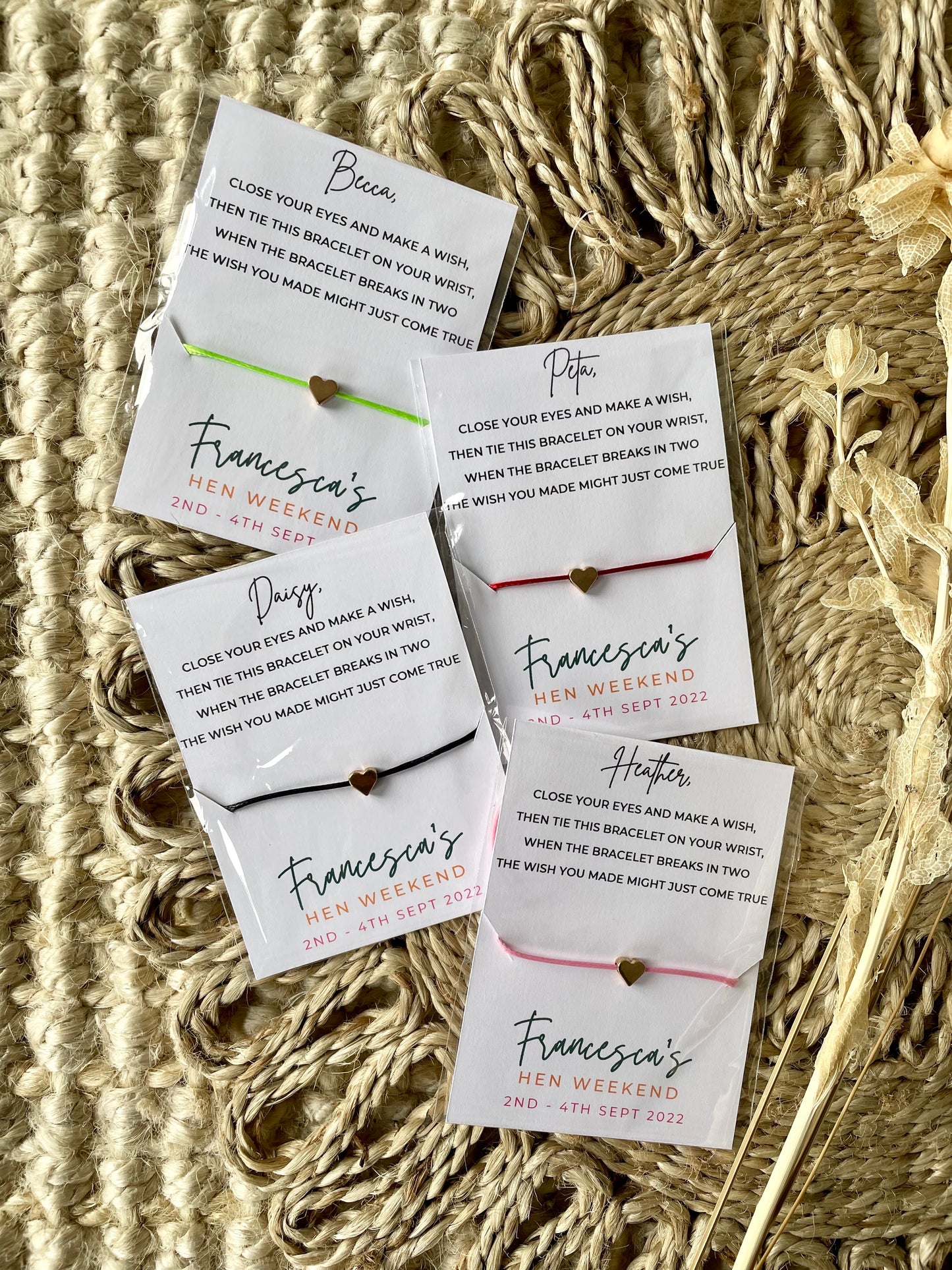 Hen Do Party Personalised Wish Bracelet