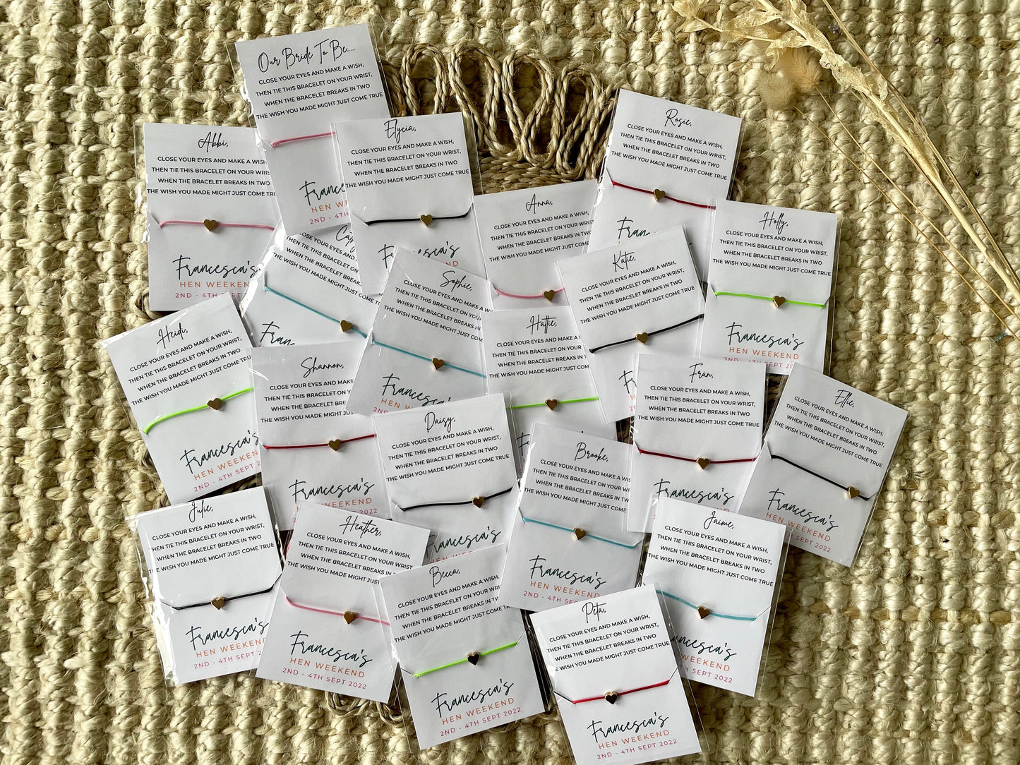 Hen Do Party Personalised Wish Bracelet