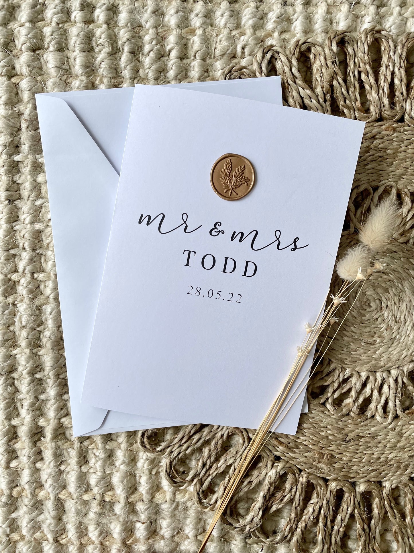 Mr & Mrs Wax Seal Wedding Card