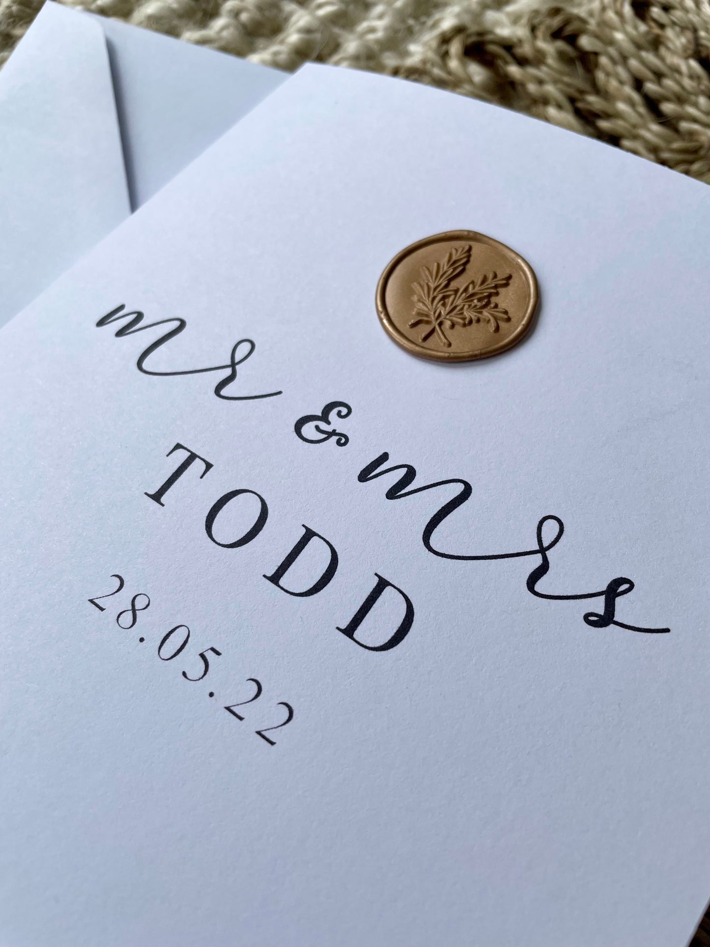 Mr & Mrs Wax Seal Wedding Card