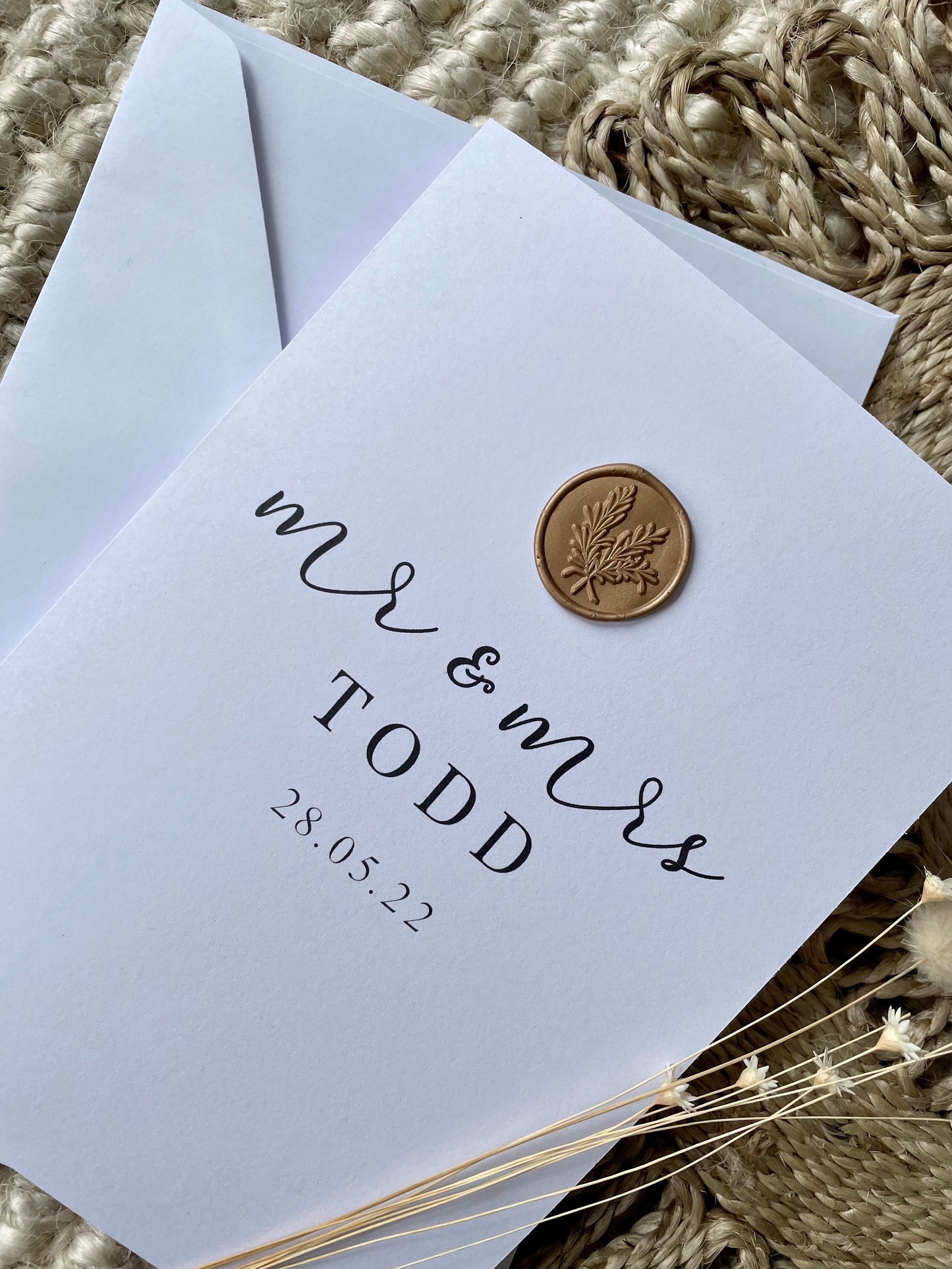 Mr & Mrs Wax Seal Wedding Card