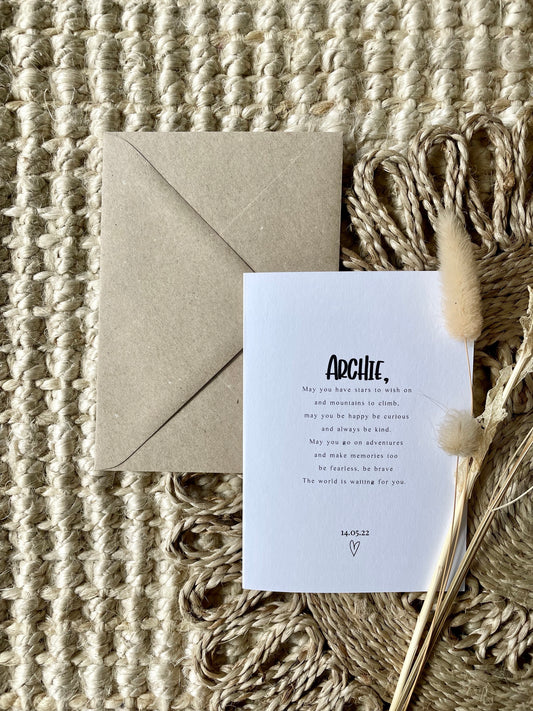 New Baby Name Poem Card