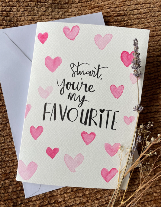 You're My Favourite Heart Card