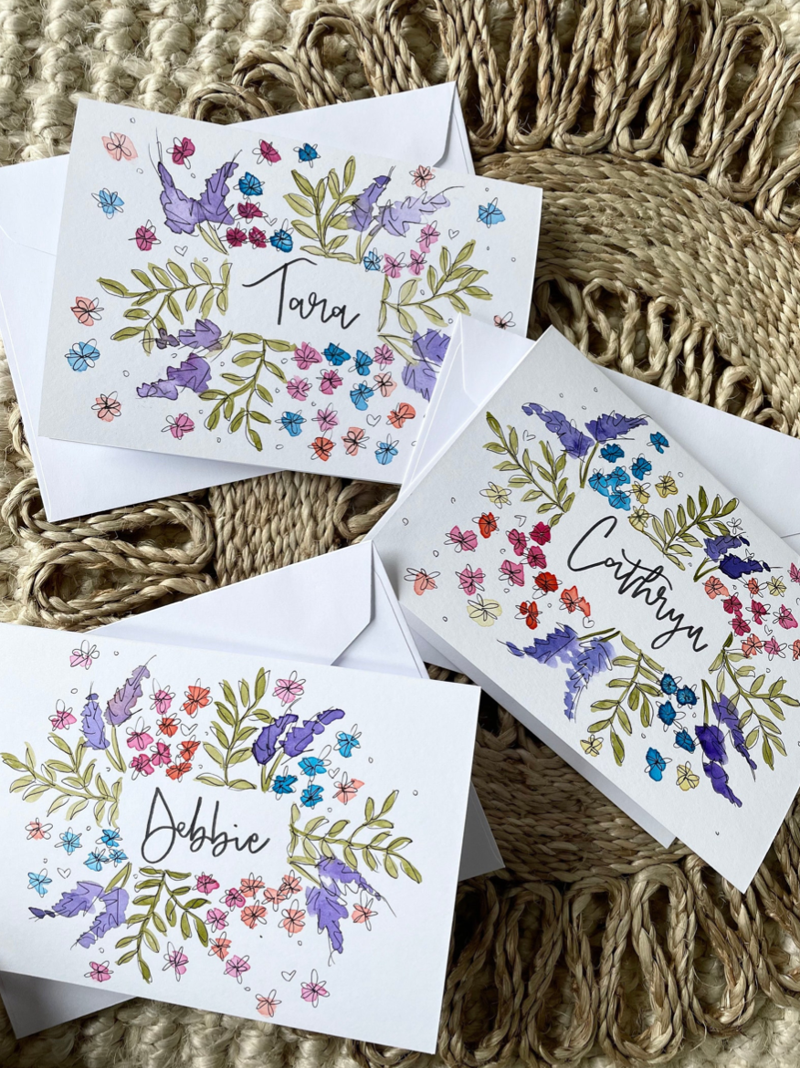 Mixed Floral Name Card