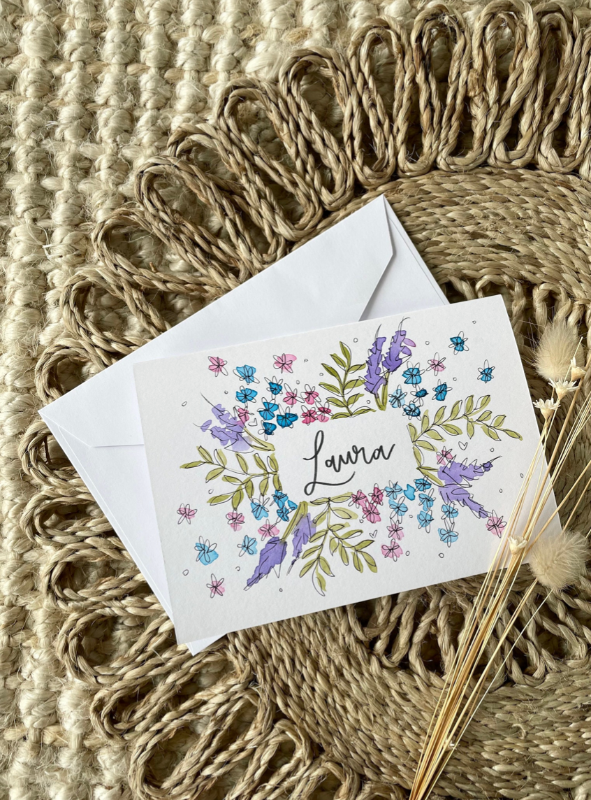 Mixed Floral Name Card