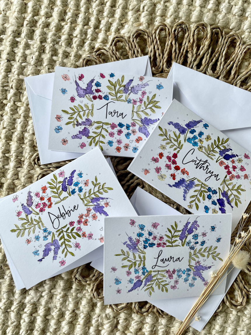 Mixed Floral Name Card