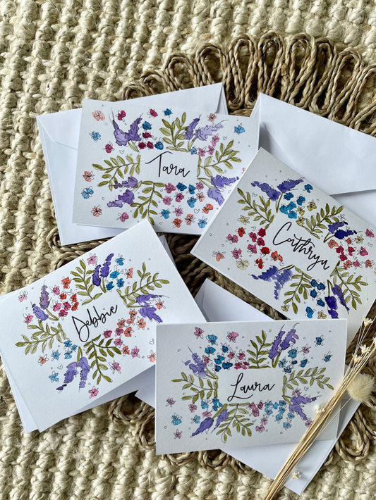 Mixed Floral Name Card