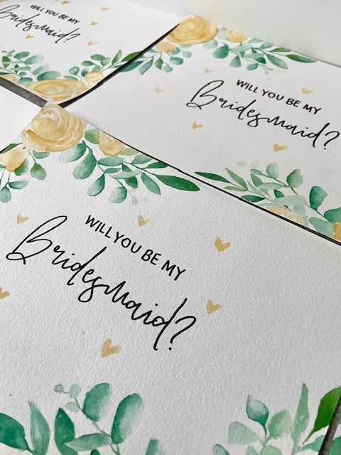 Corner Floral Will You Be My Bridesmaid Card
