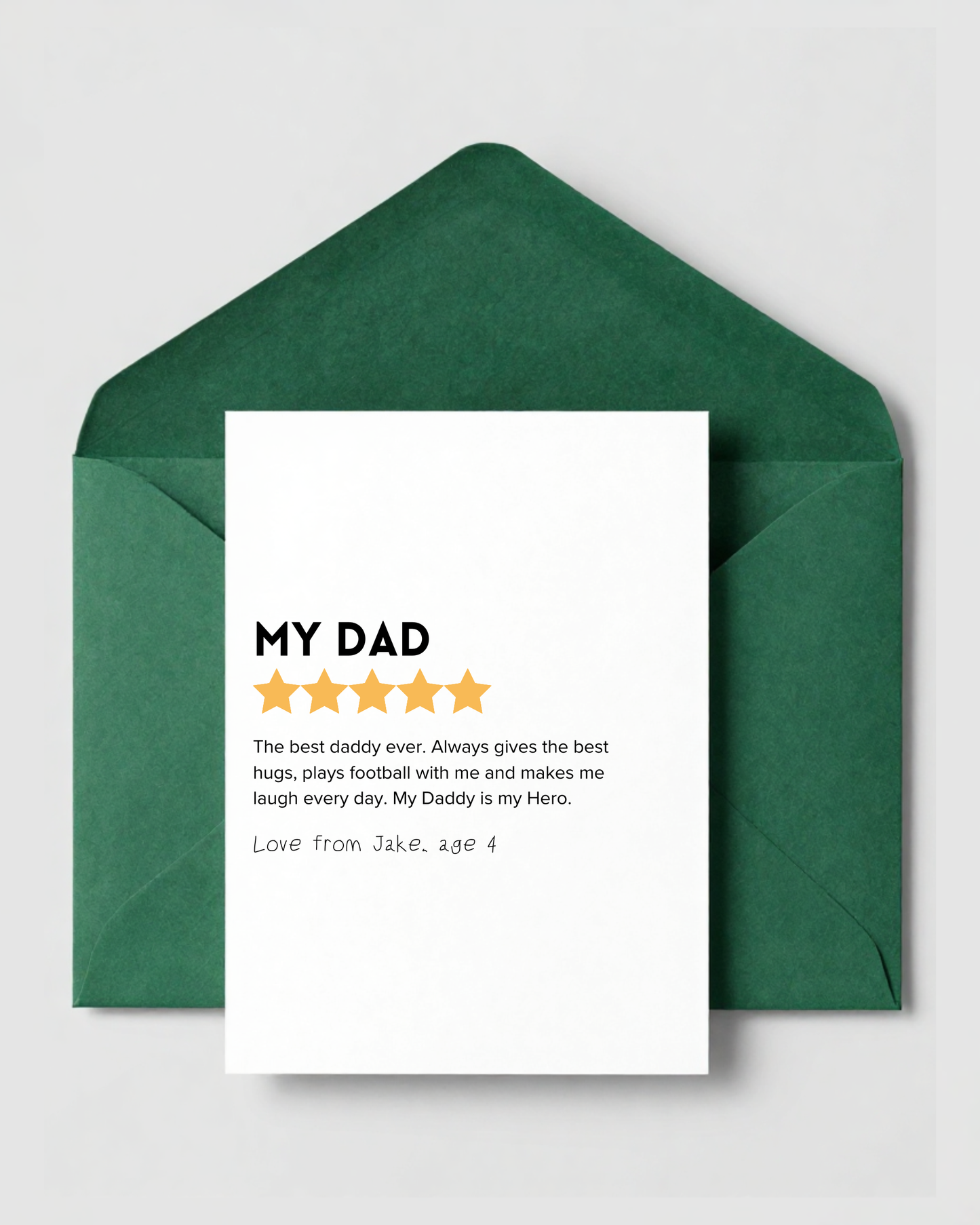 Personalised Review Father's Day Card