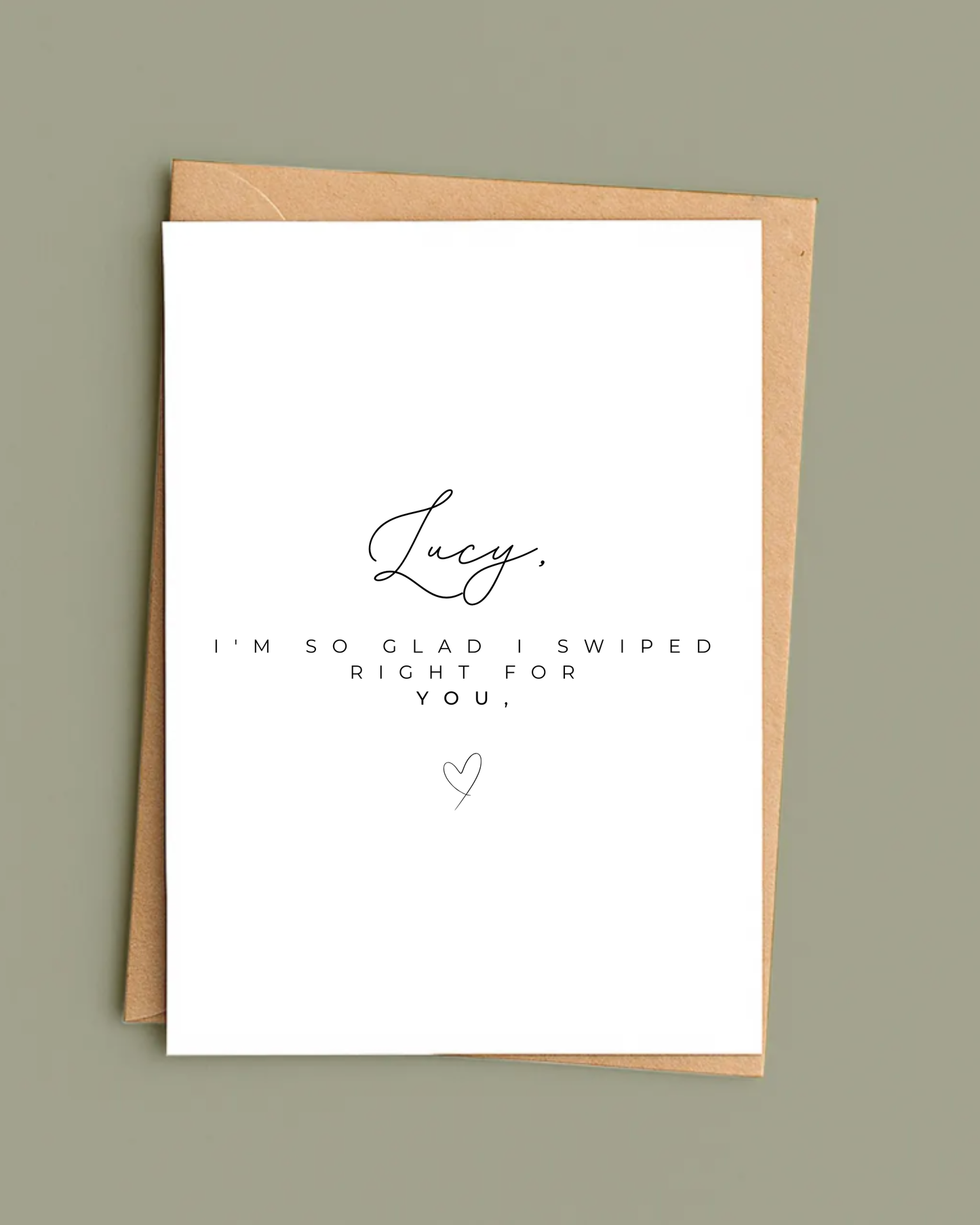 Personalised I'm So Glad I Swiped Right For You Card