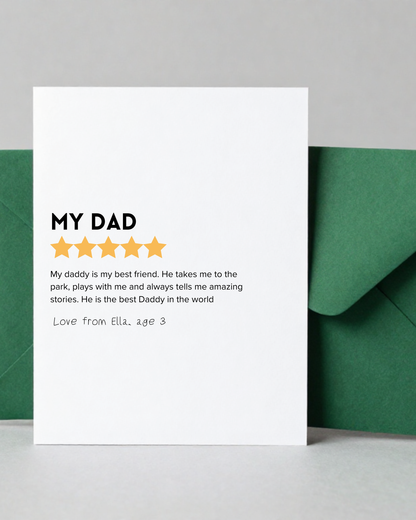 Personalised Review Father's Day Card
