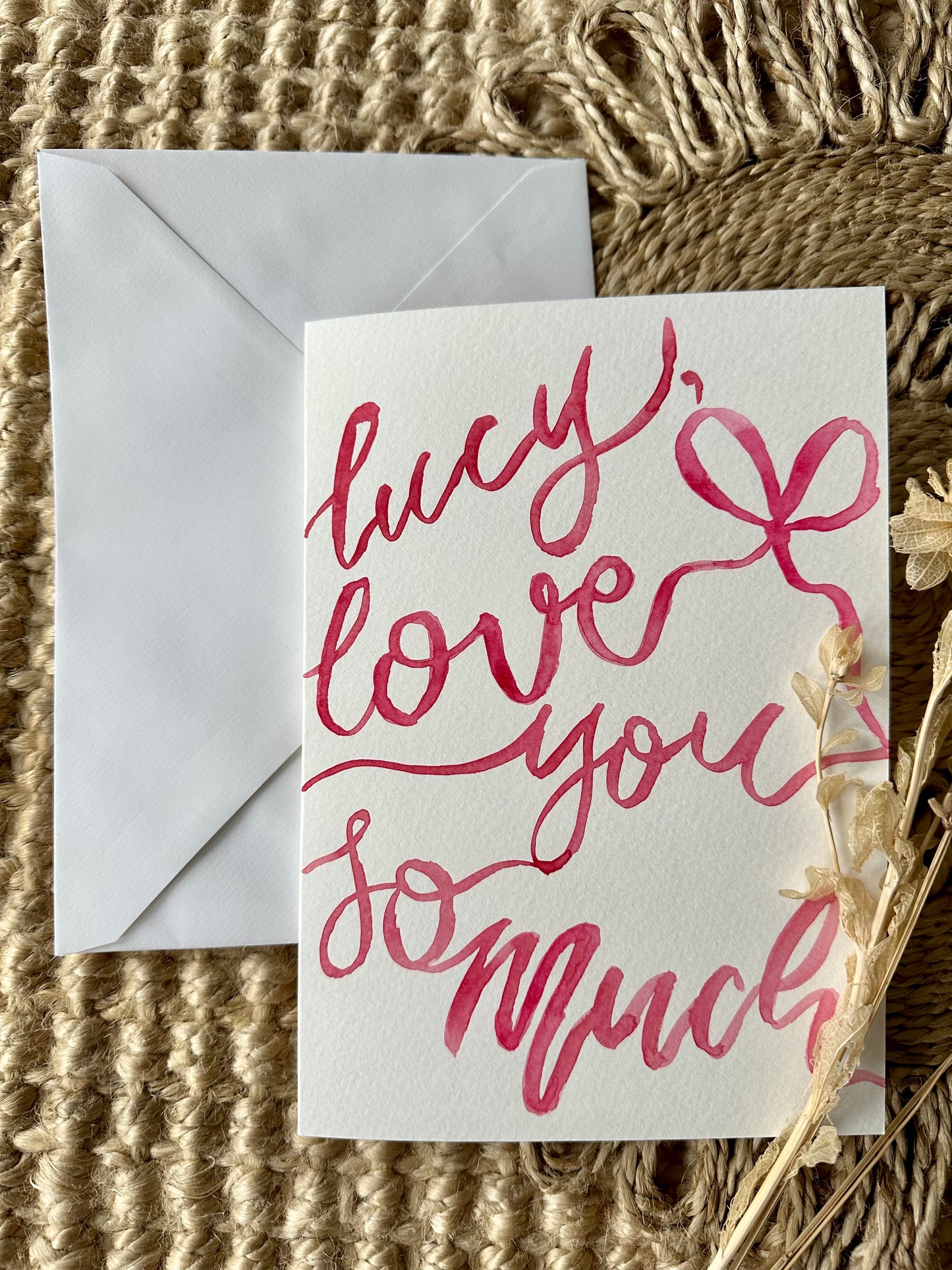 Hand Painted Bow Love You So Much Card