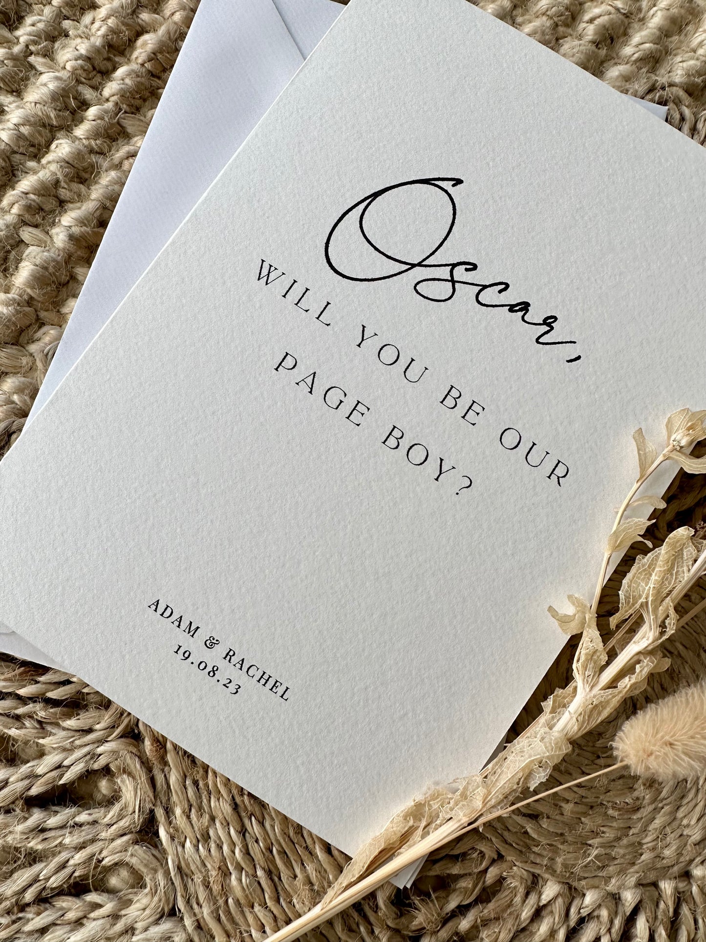 Personalised Will You Be Our Pageboy Card