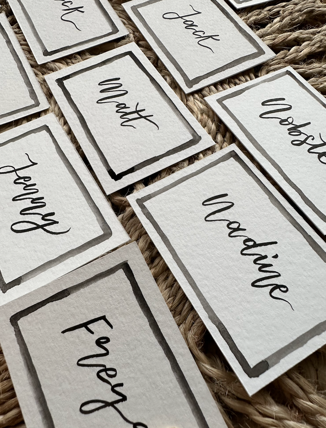 Hand Painted Border Place Name Cards