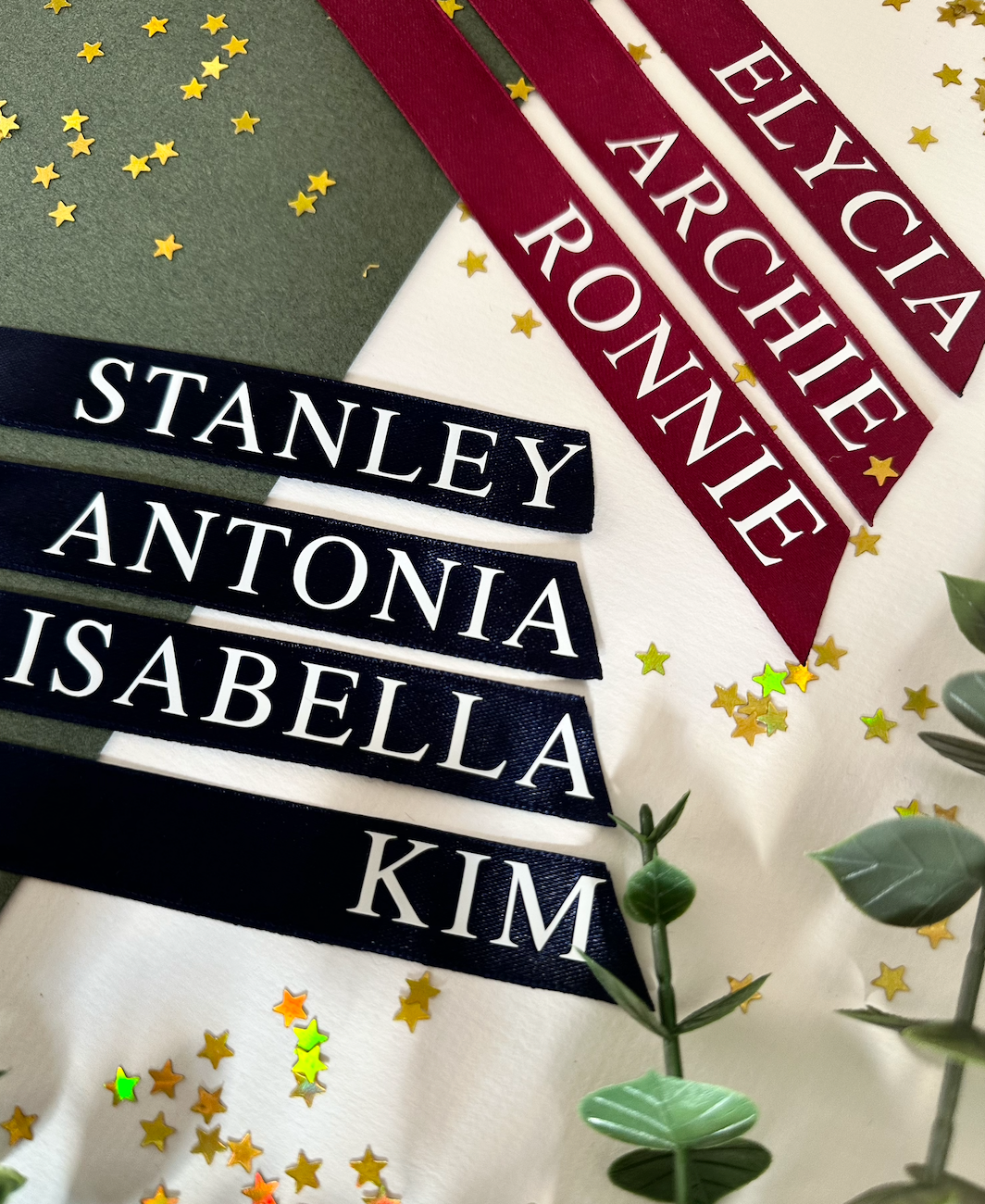 Personalised Satin Bow Place Names Christmas Edition