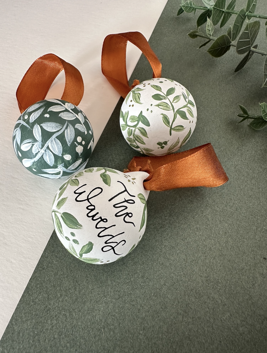 Hand Painted Personalised Mini Ceramic Bauble