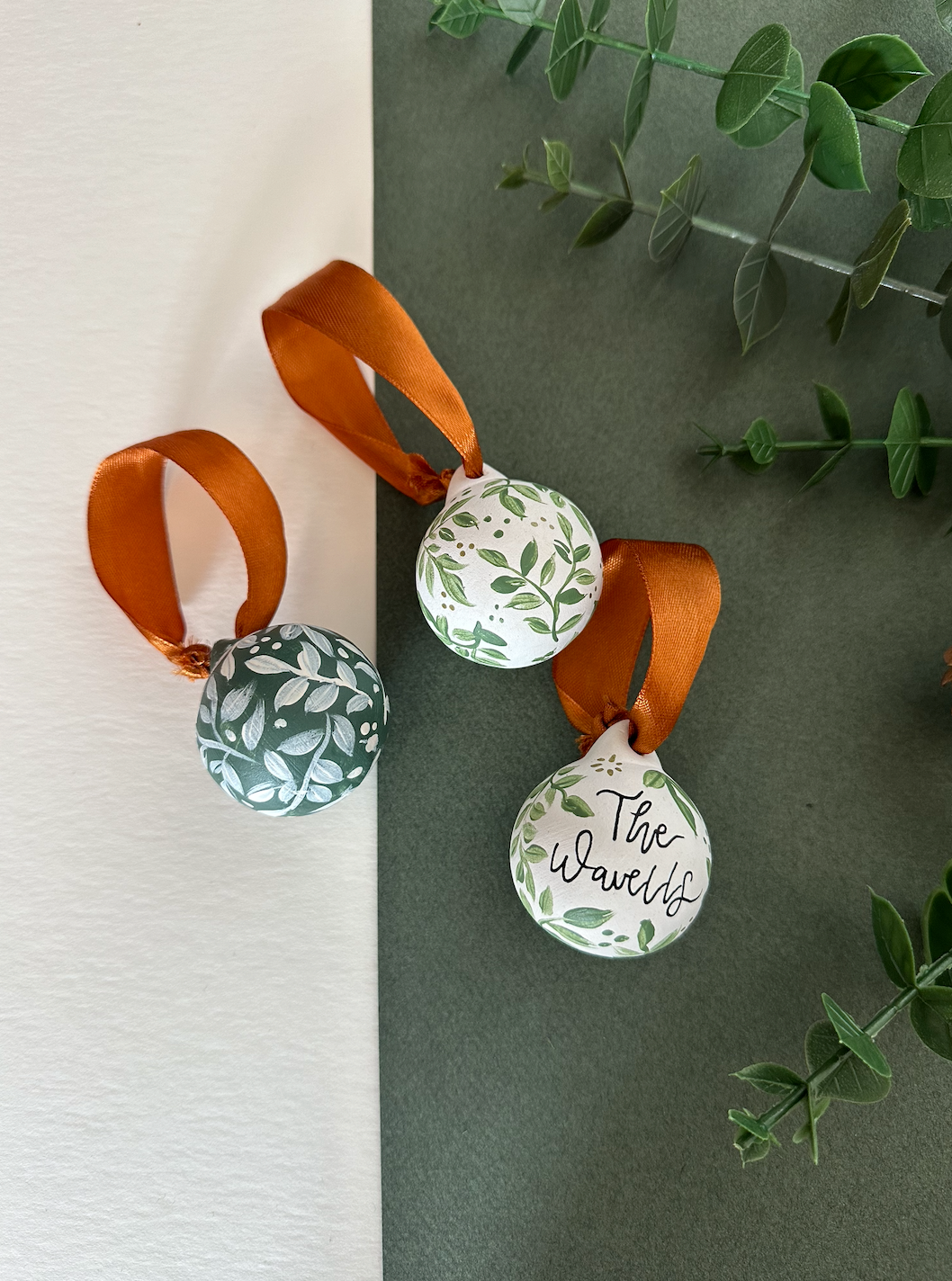 Hand Painted Personalised Mini Ceramic Bauble