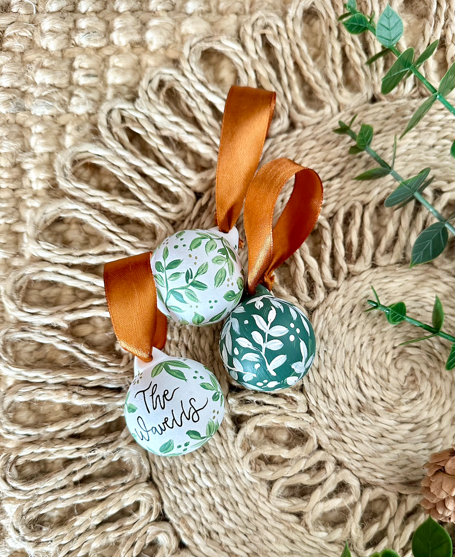 Hand Painted Personalised Mini Ceramic Bauble