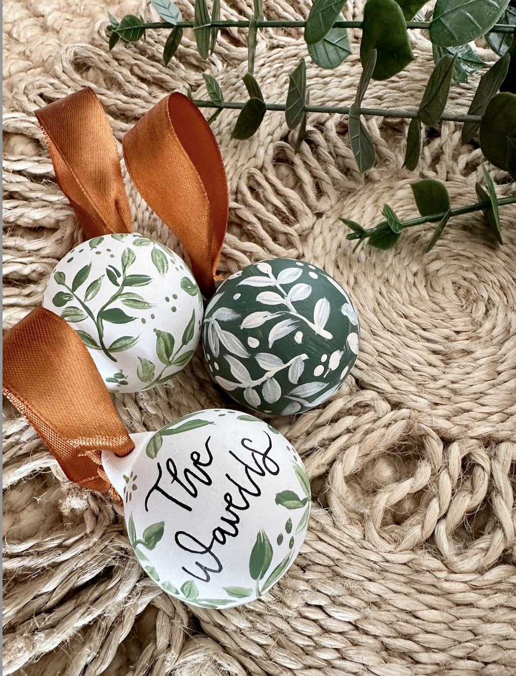 Hand Painted Personalised Mini Ceramic Bauble