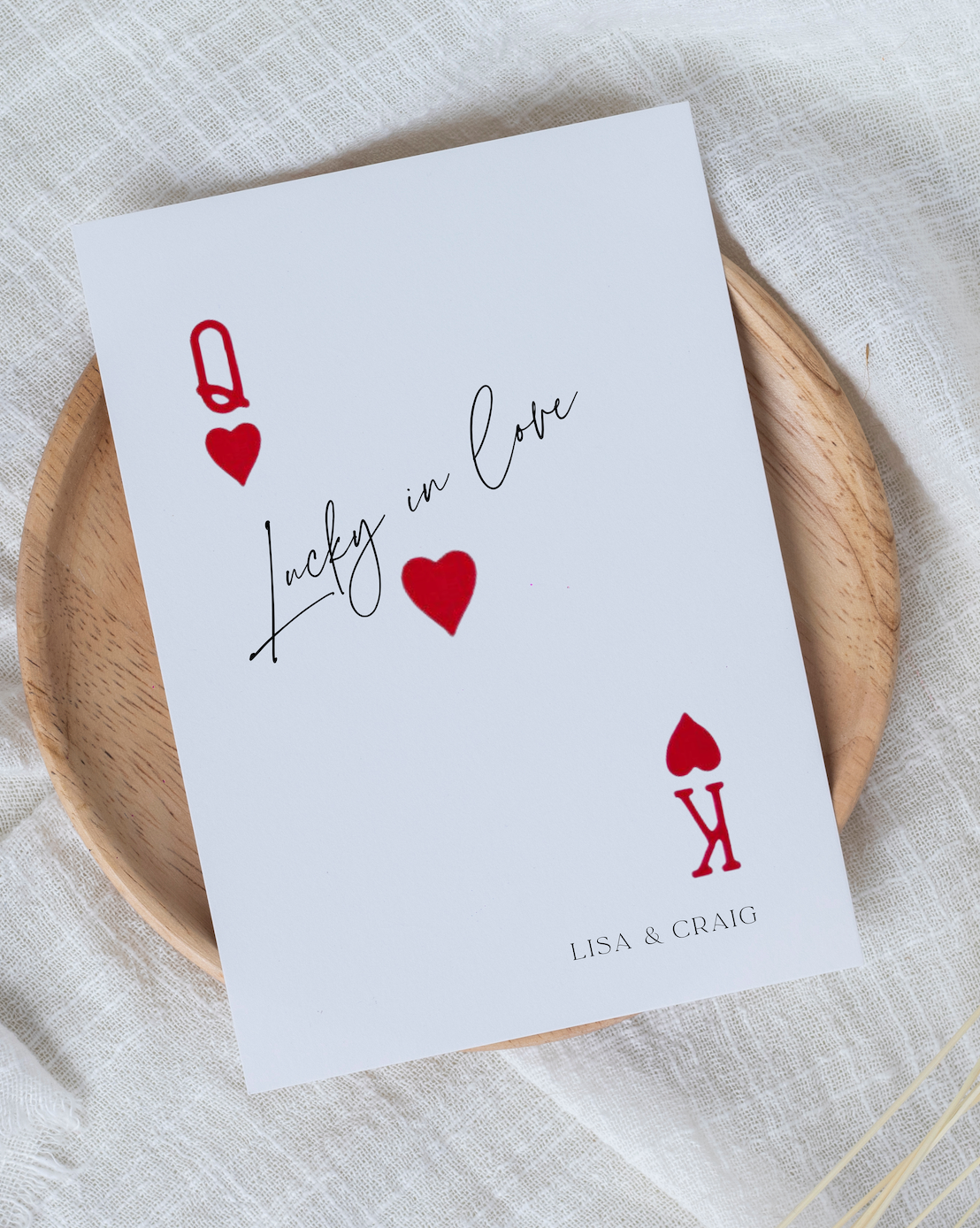 Personalised King And Queen Playing Card Quote Print