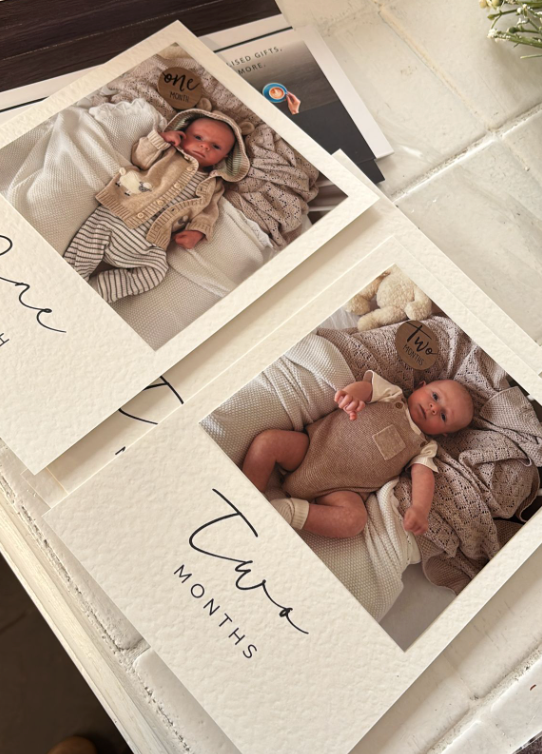 Baby's First Birthday Banner Milestone Cards