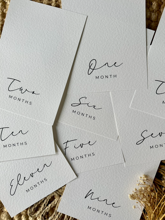 Baby's First Birthday Banner Milestone Cards