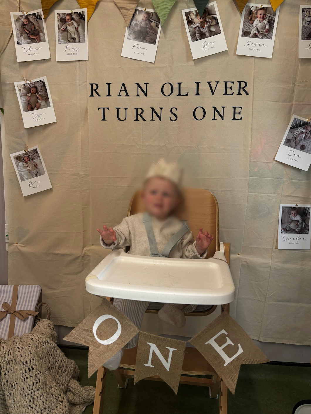 Baby's First Birthday Banner Milestone Cards